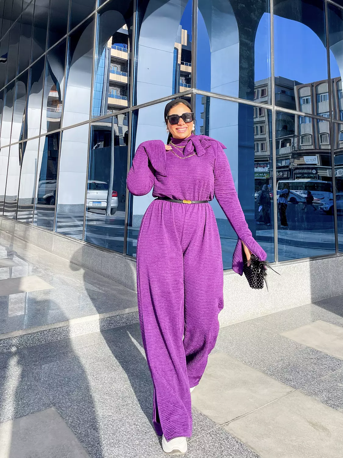 Purple jumpsuit two pieces  2