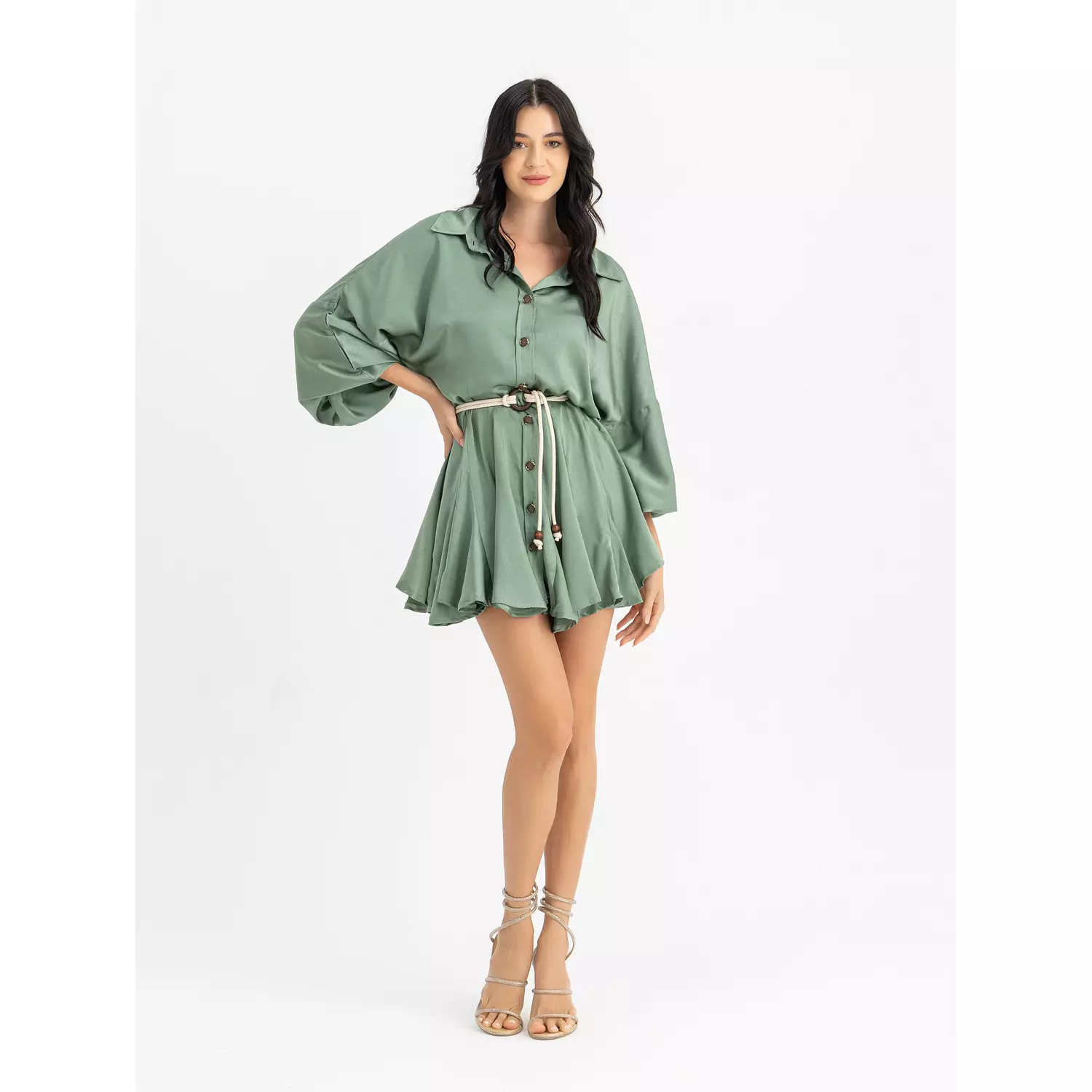 The TOUTA ruffled satin dress 1