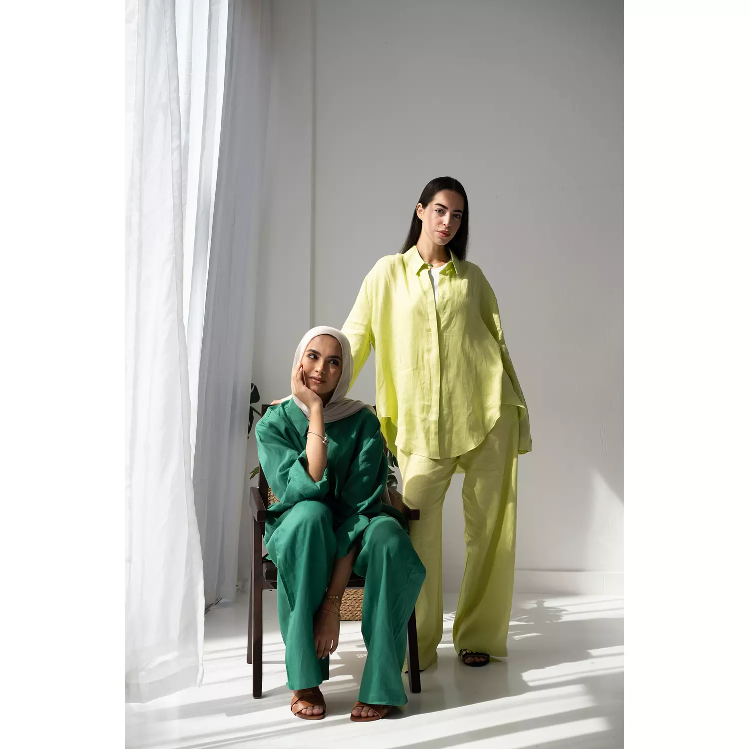 Green linen set  3