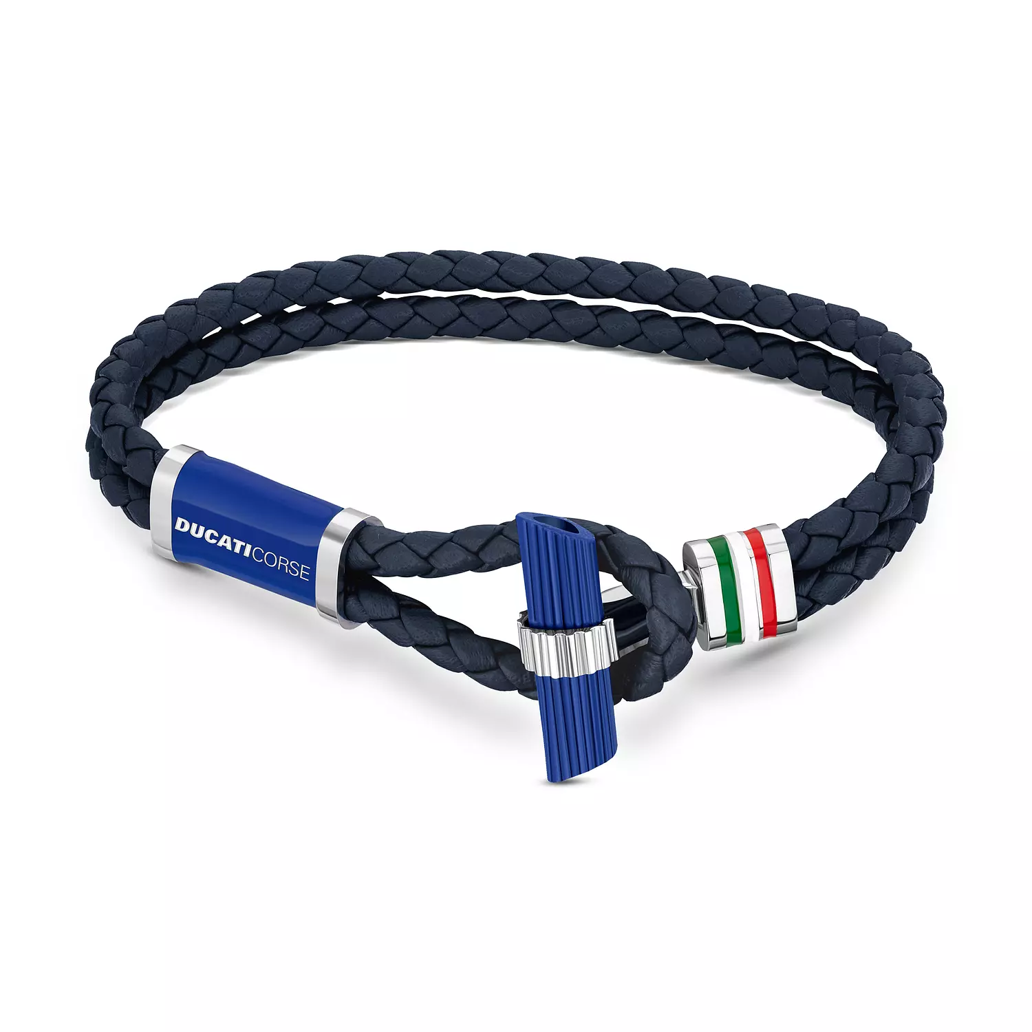 Ducati - DTAGB2136809 - COLLEZIONE T NAVY LEATHER WITH Stainless Steel BRACELET LARGE hover image