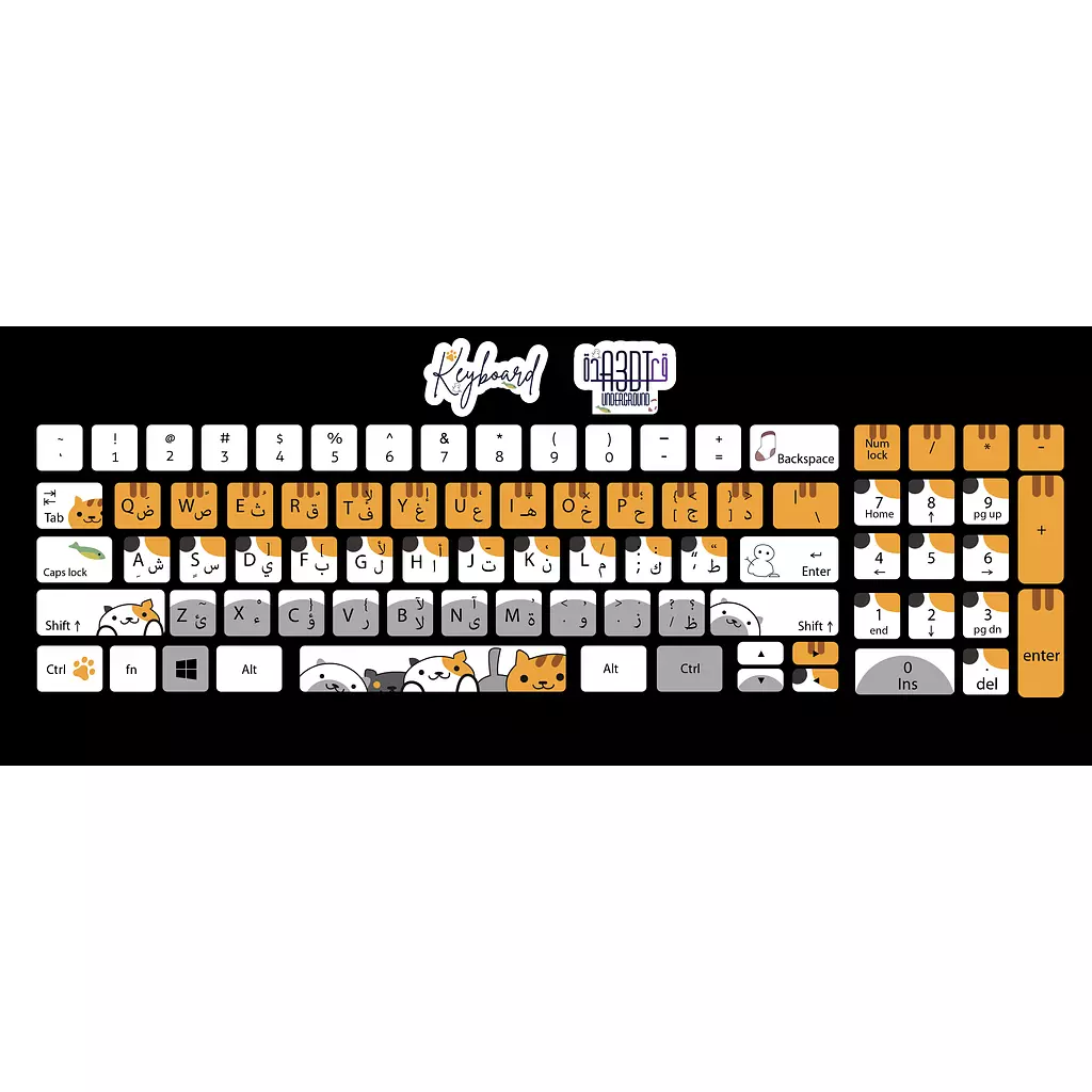 White Cats keyboard sticker 