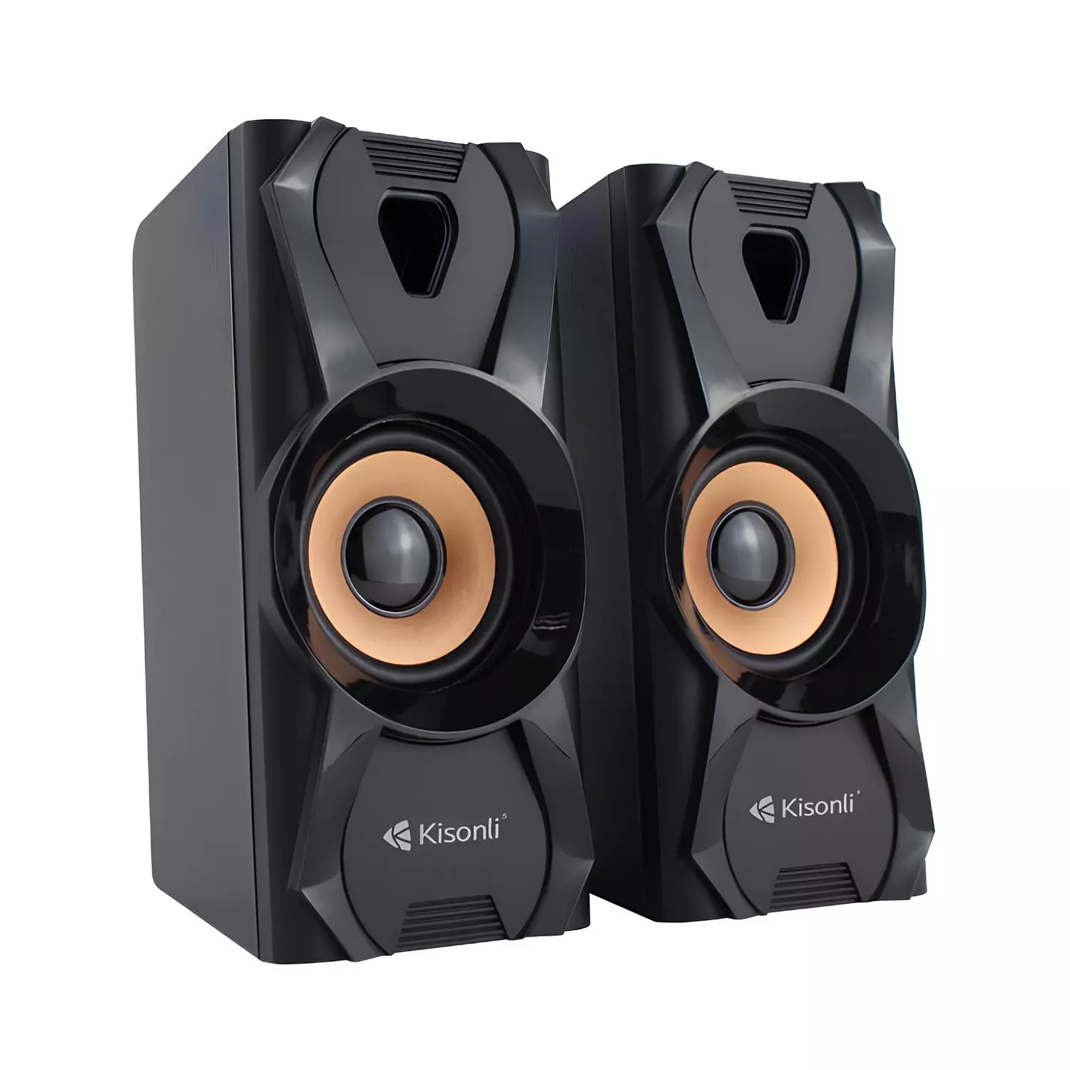 Kisonli U-9003 High-Quality Computer Speakers – 6W Stereo 2.0 – USB-Powered – Elegant Design & Pure Sound – Black hover image