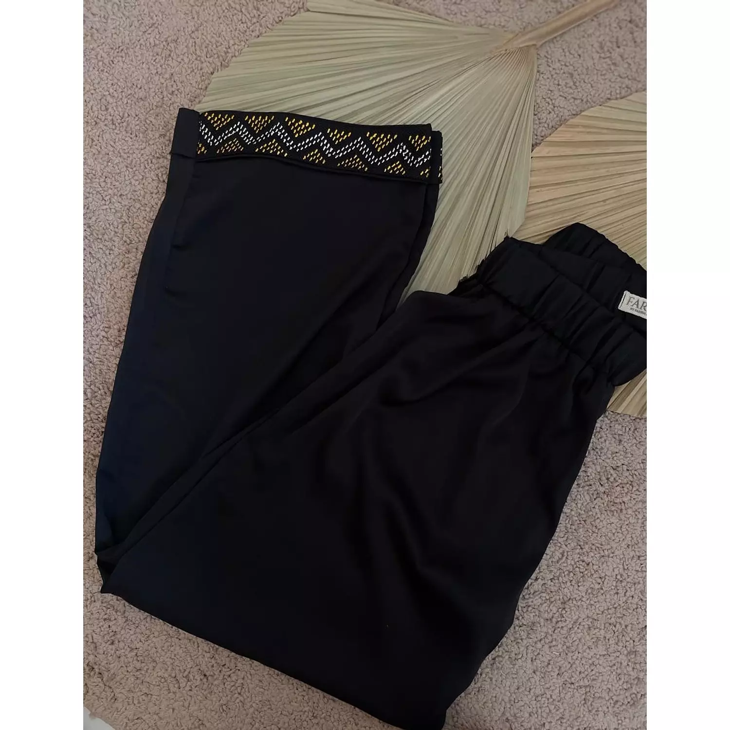 Silk Black pants with Tally Embroidery  0