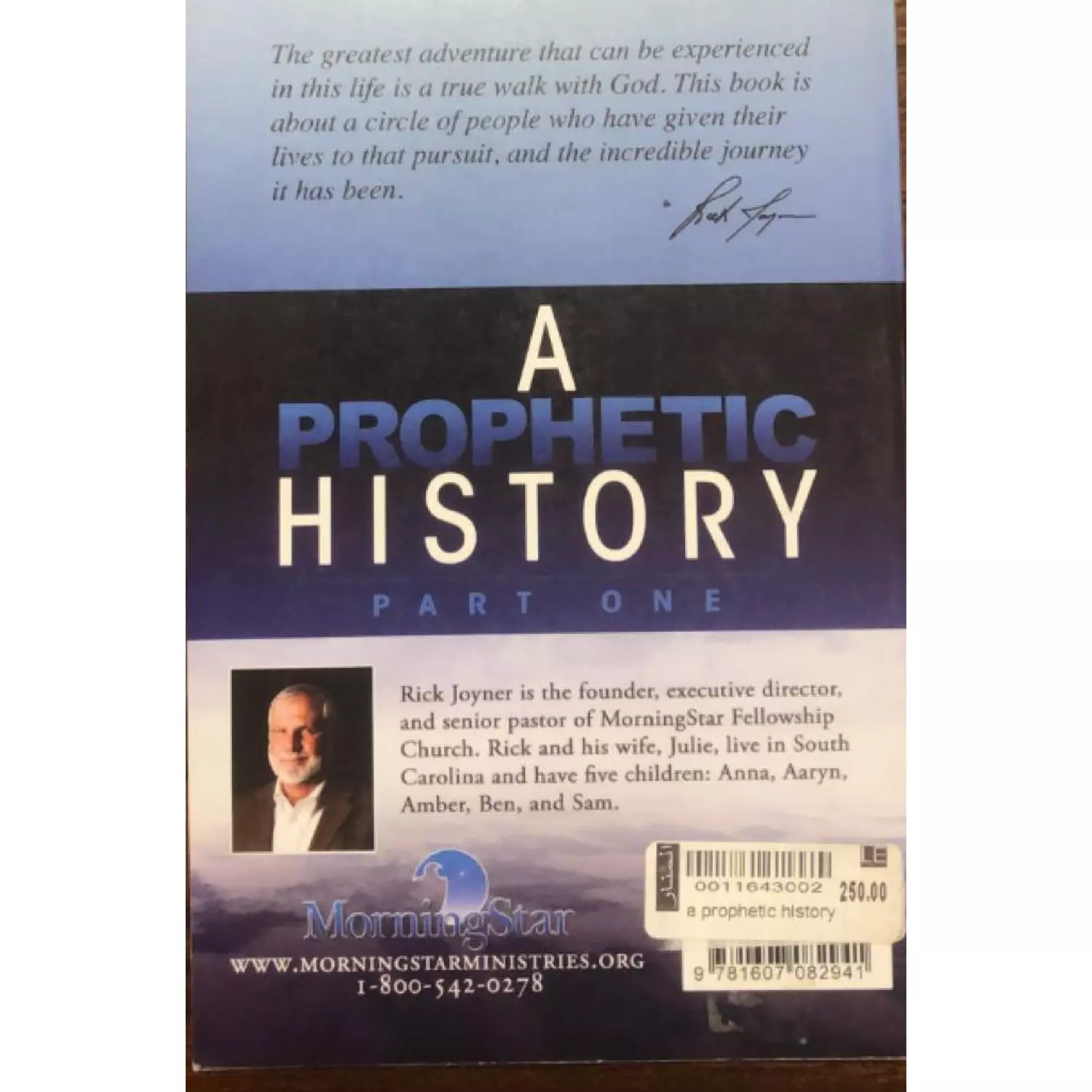 a prophetic history 1
