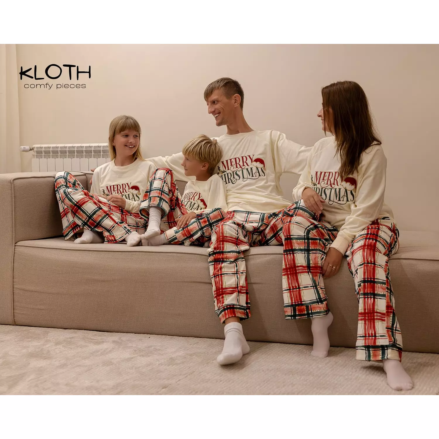 CHRISTMAS PAJAMAS FOR THE FAMILY (RED & GREEN PANTS) hover image