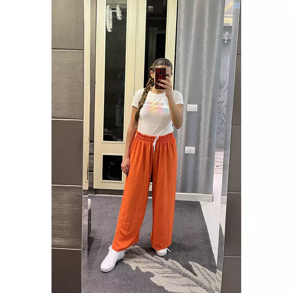 Orange Wide Leg Pants