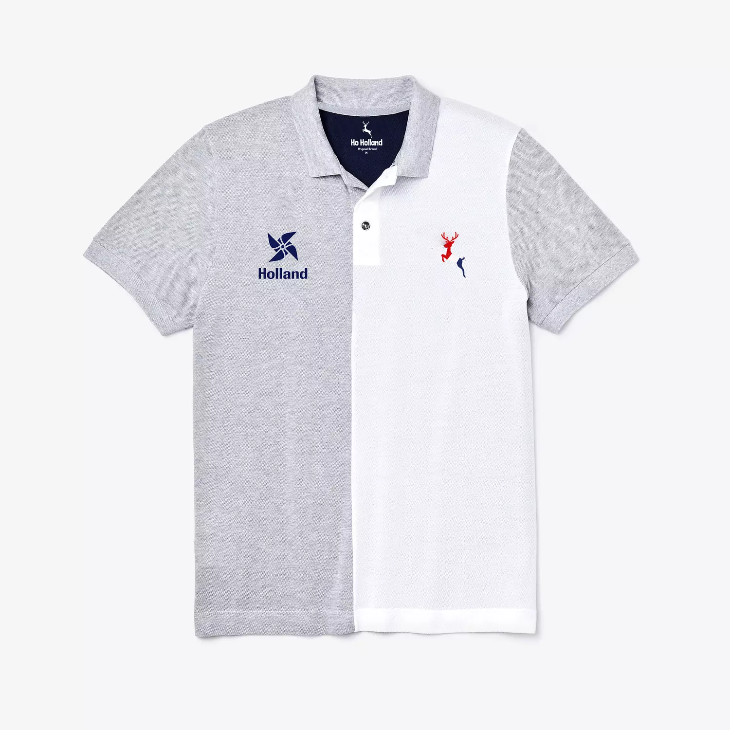 Polo T shirt - Grey & White hover image