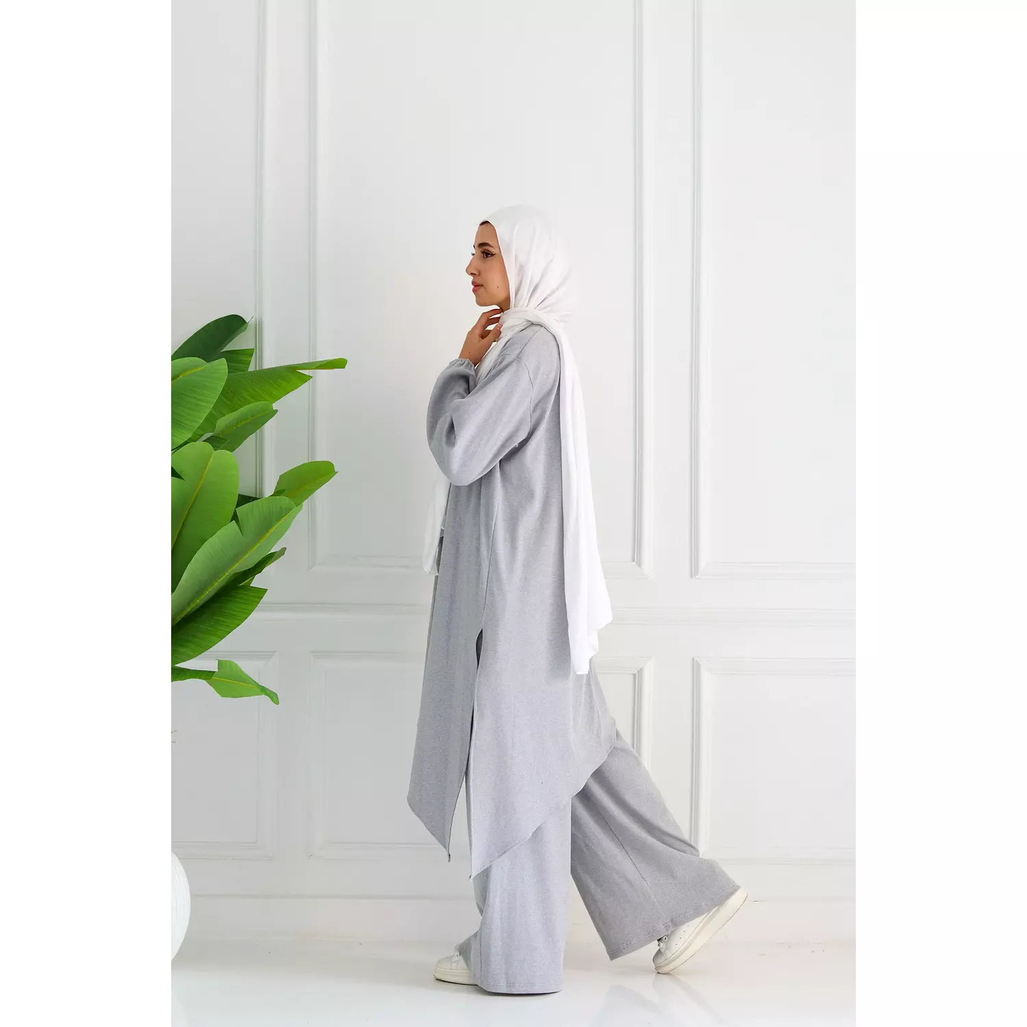 Light Grey Set Tunic & Pants 8