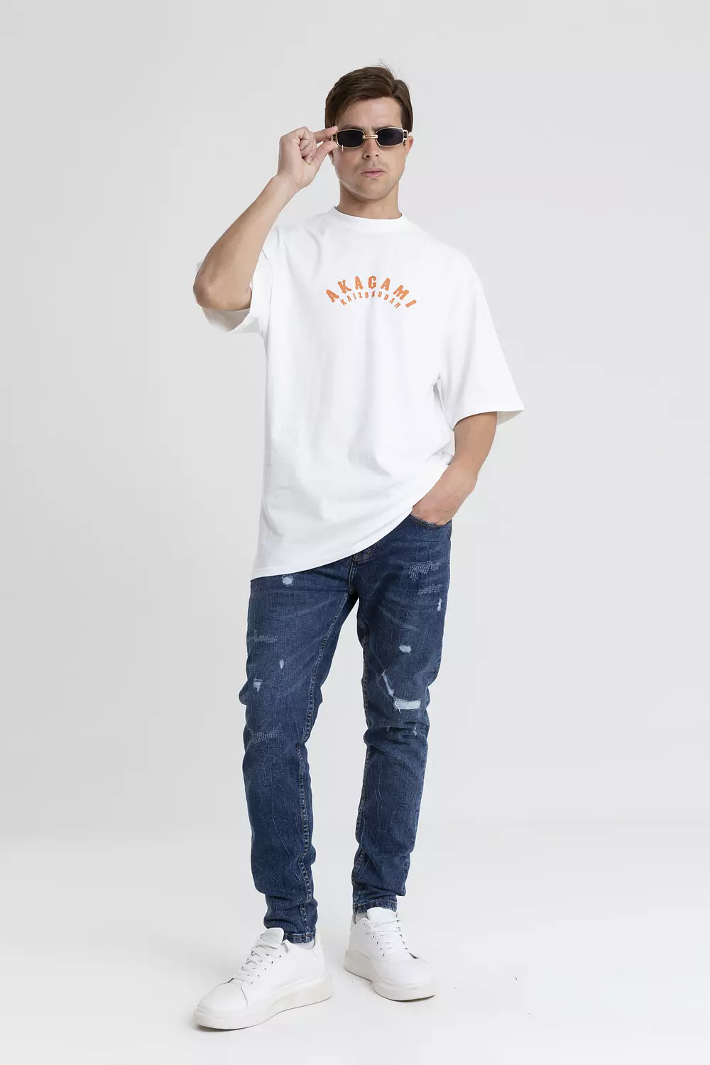 RIPPED BLUE JEANS hover image