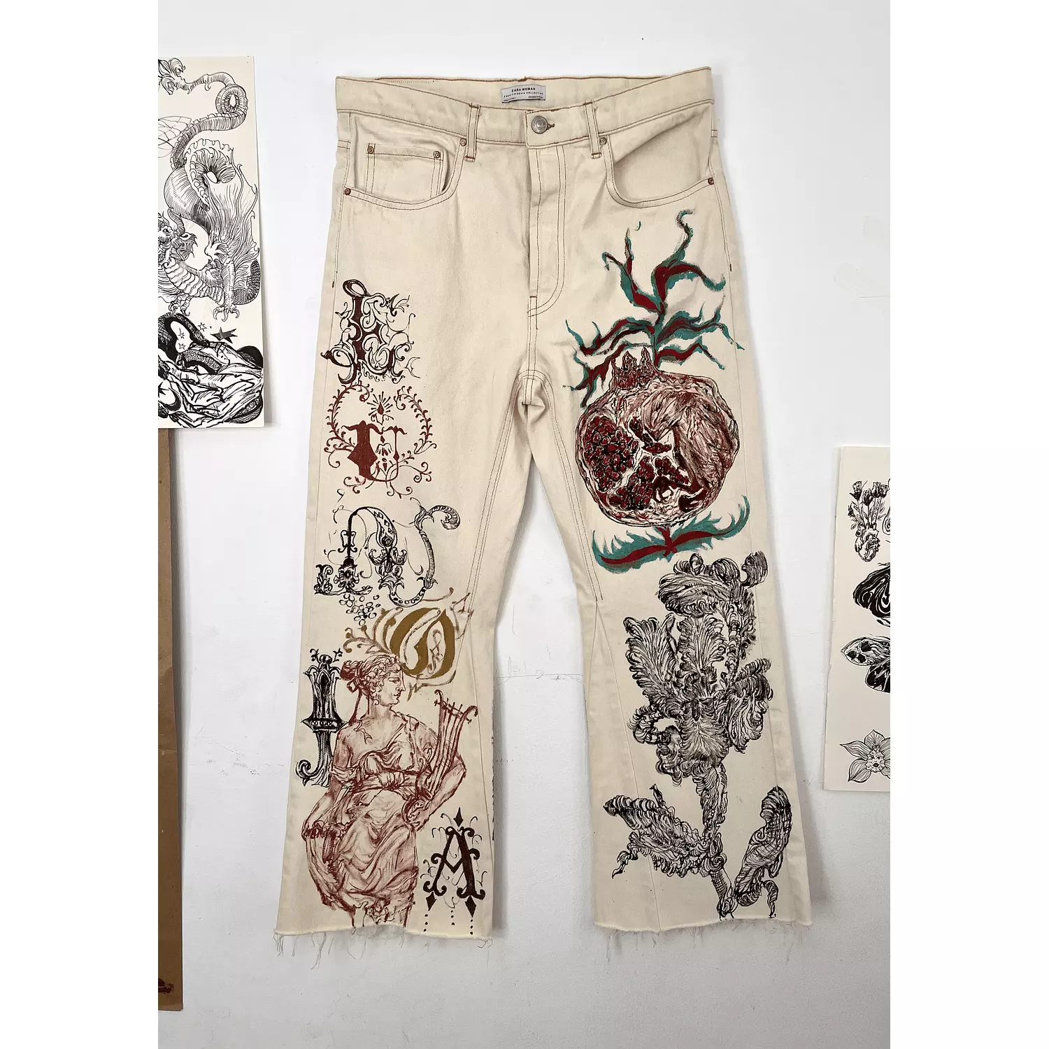 "EUNOIA" hand-painted pants hover image