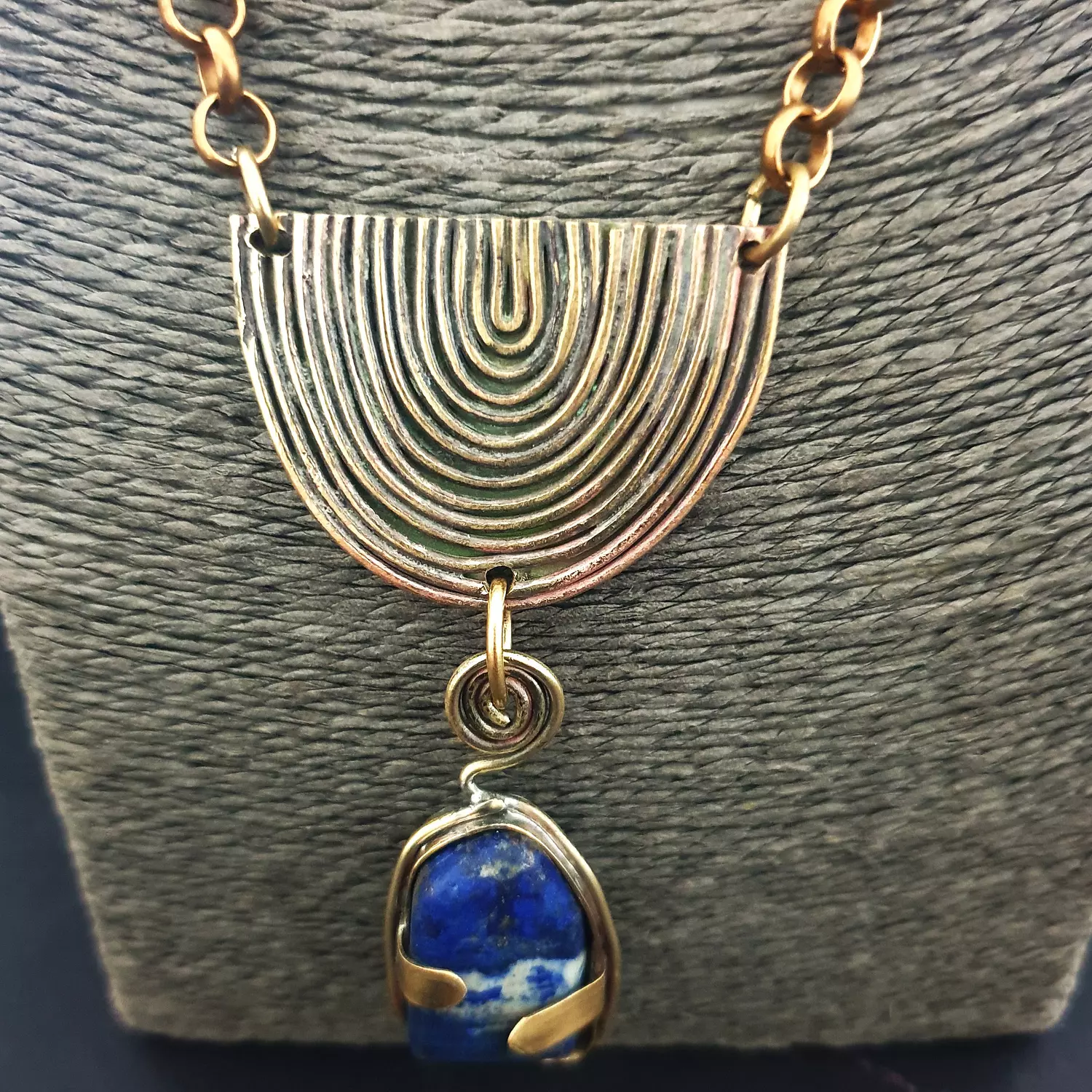 Big lapis stone necklace 2