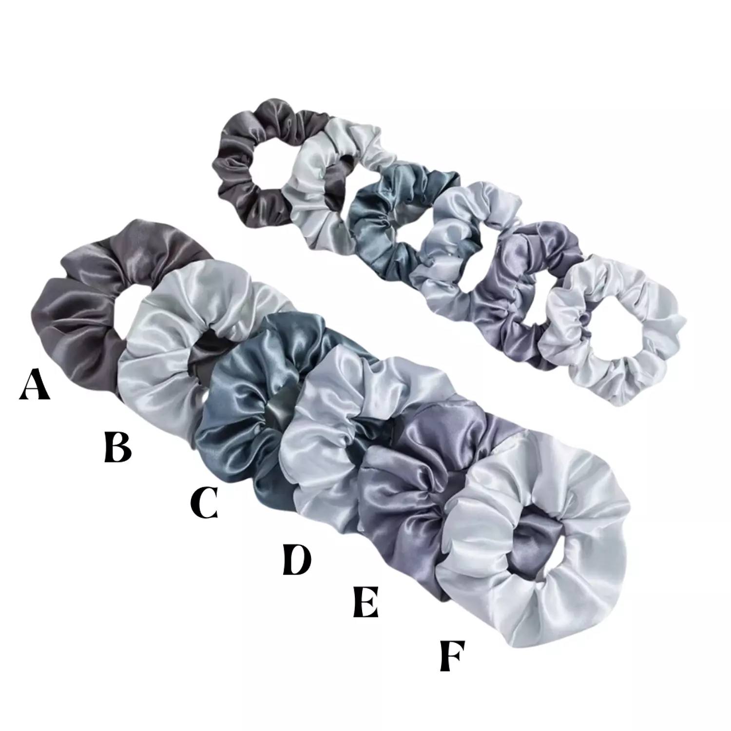 2 Pc Satin Scrunchies Set hover image