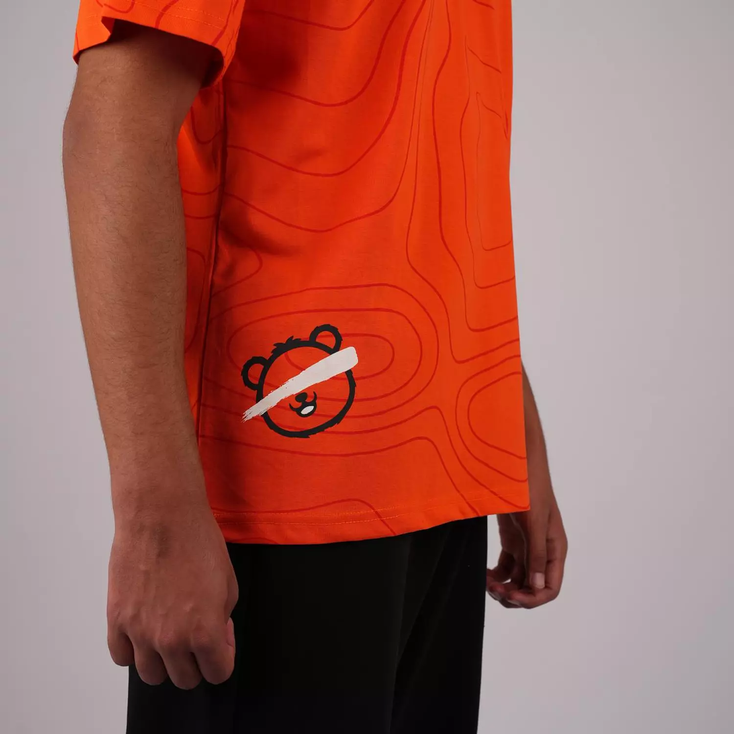 Unisex Orange Printed base T-shirt 2