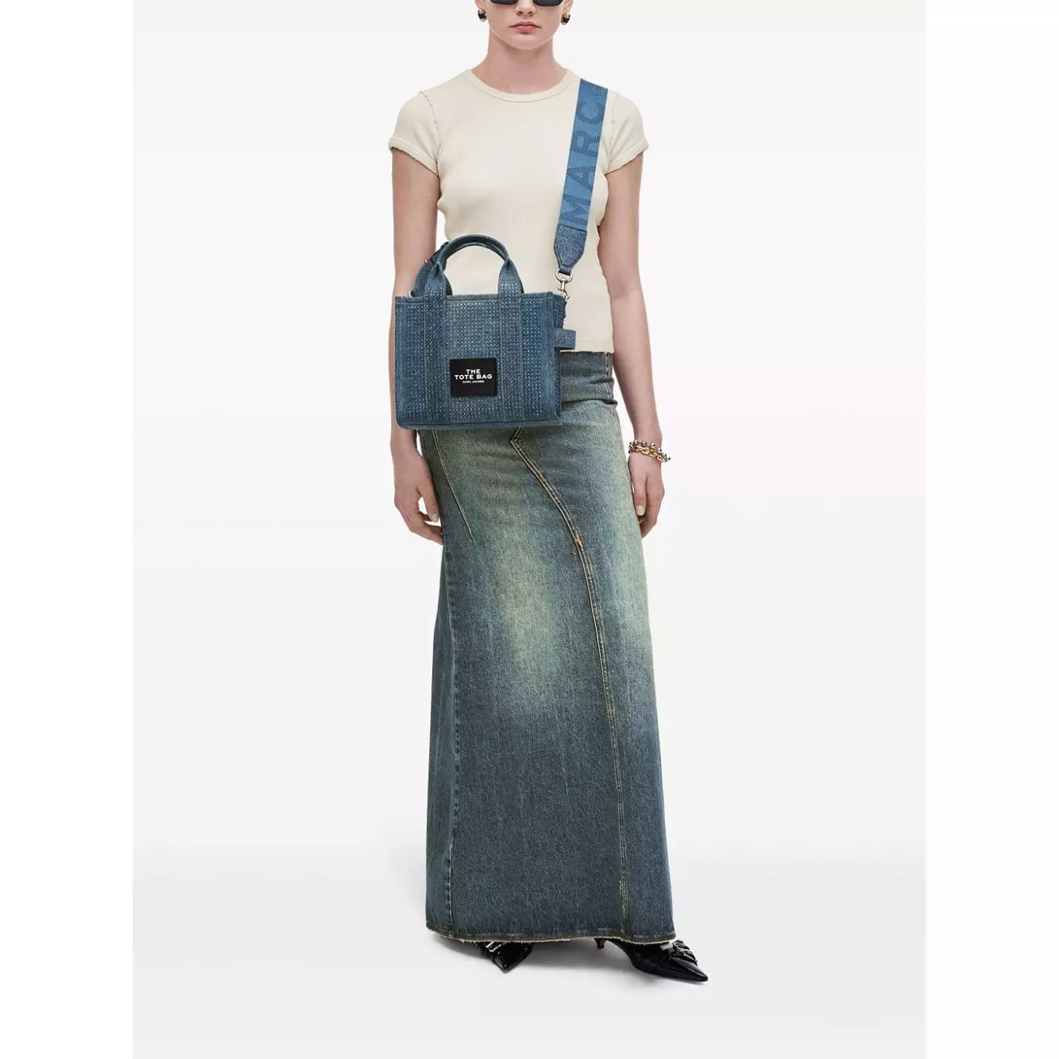 Marc Jacobs The Small Crystal Denim Tote bag 6