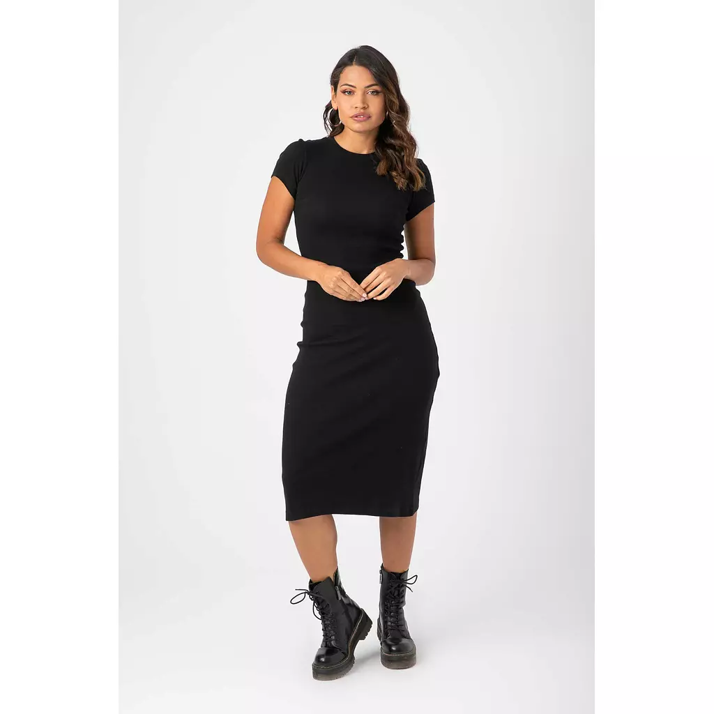 RIBBED MIDI DRESS