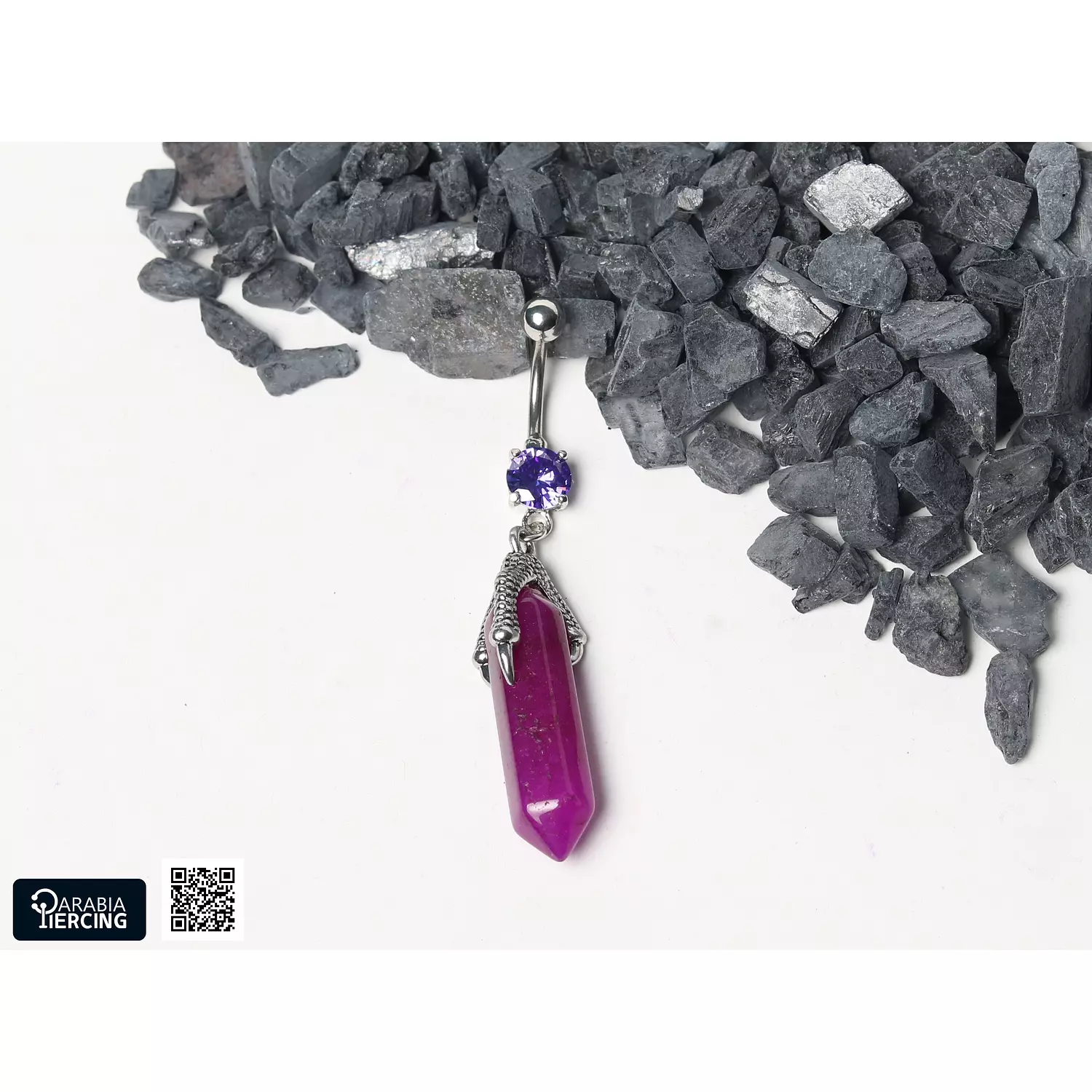 Purple Stone Bellybutton Ring hover image
