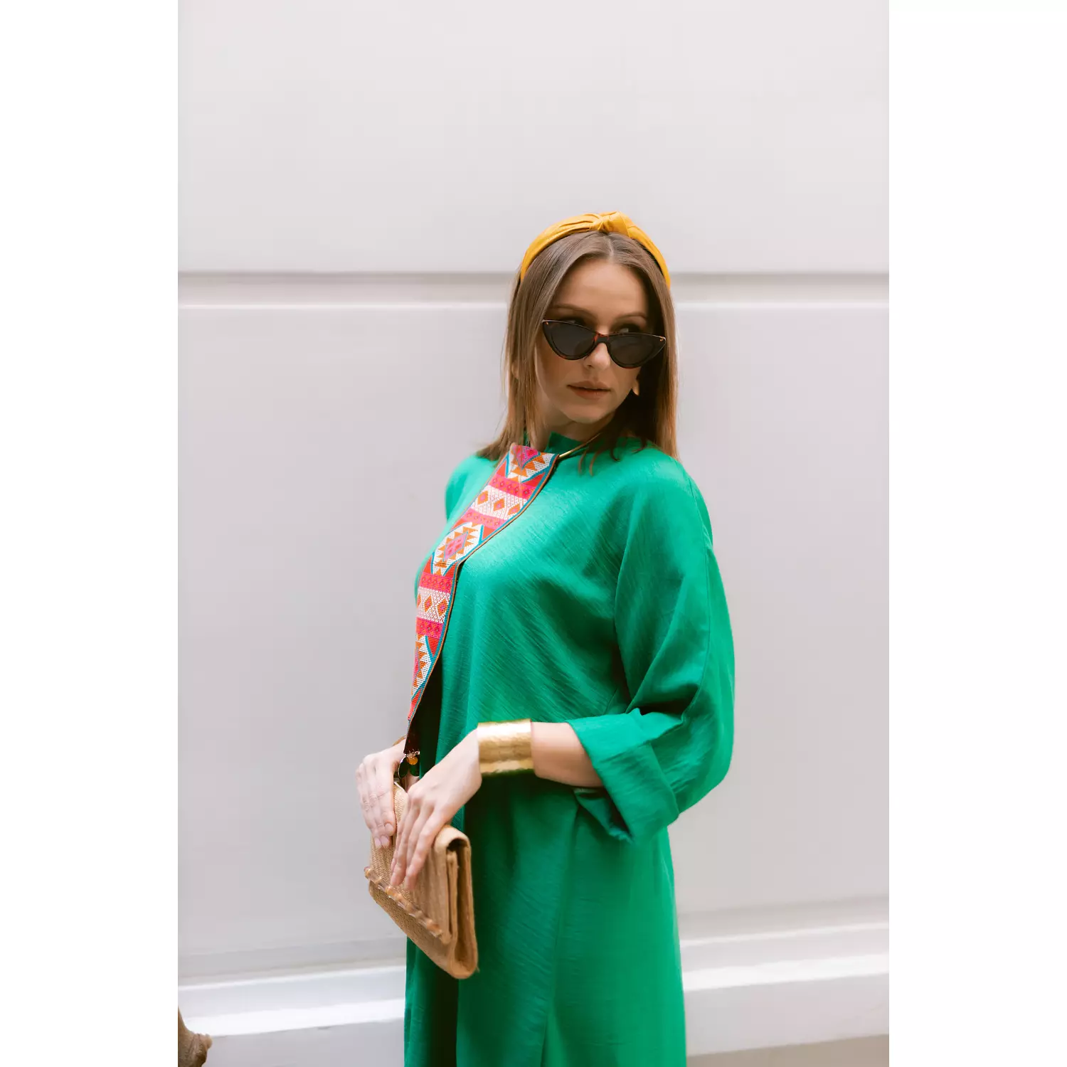 Green Linen dress 4