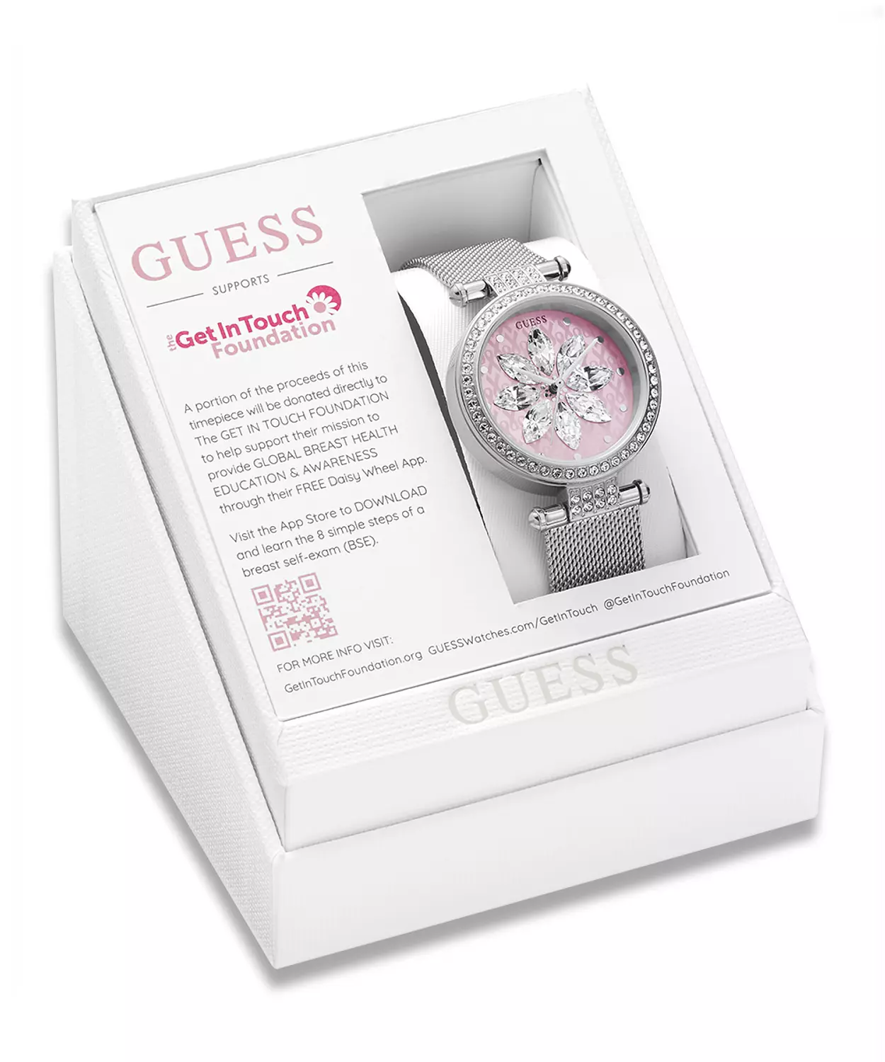GUESS GW0032L3 ANALOG WATCH For Women Round Shape Silver Stainless Steel/Mesh Polished Bracelet 5