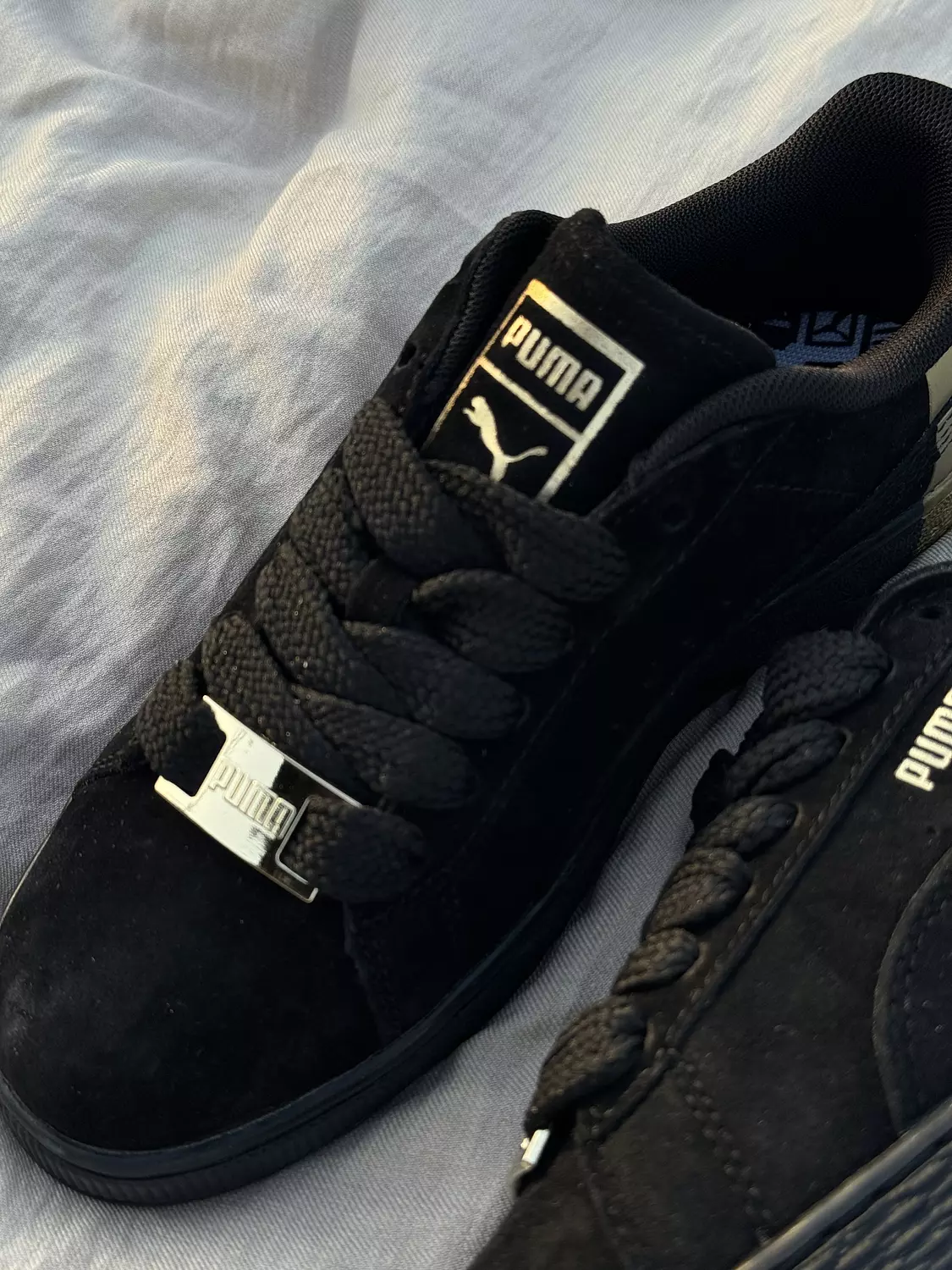 Puma Suede Black Gold Metallic hover image