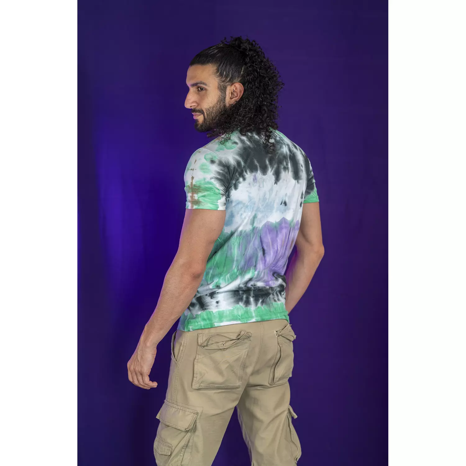 Greens and Purple Lined T-shirt hover image