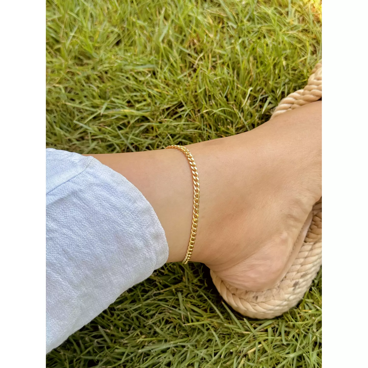 Gold chains anklet hover image