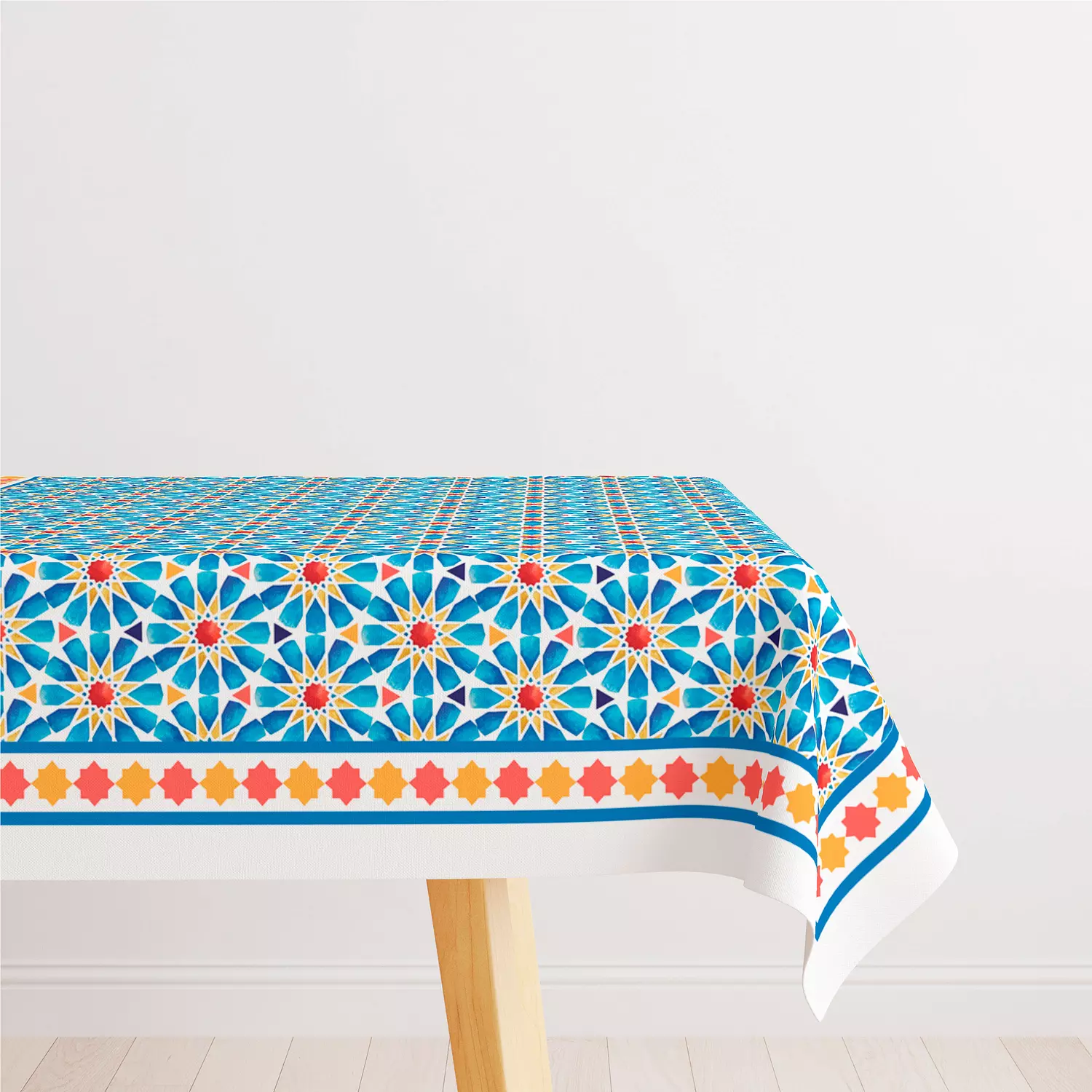 Blue Islamic Stars Table Cover 2