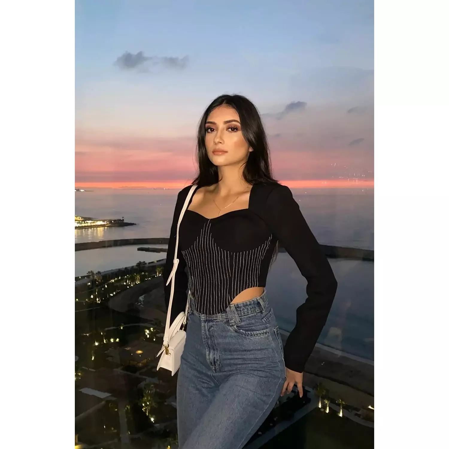 Black Corset Top Sunset