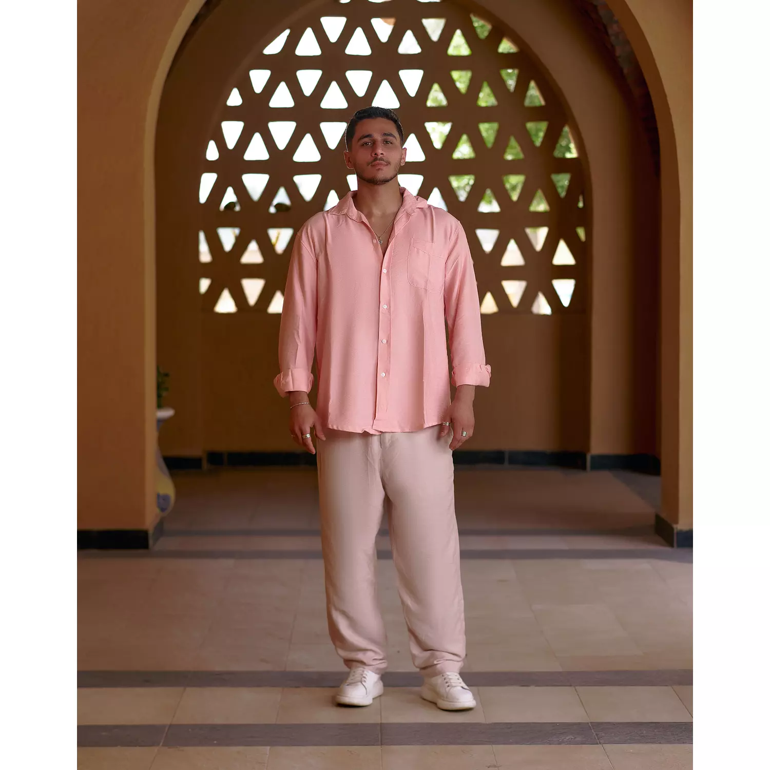 Pink Linen Shirt  hover image