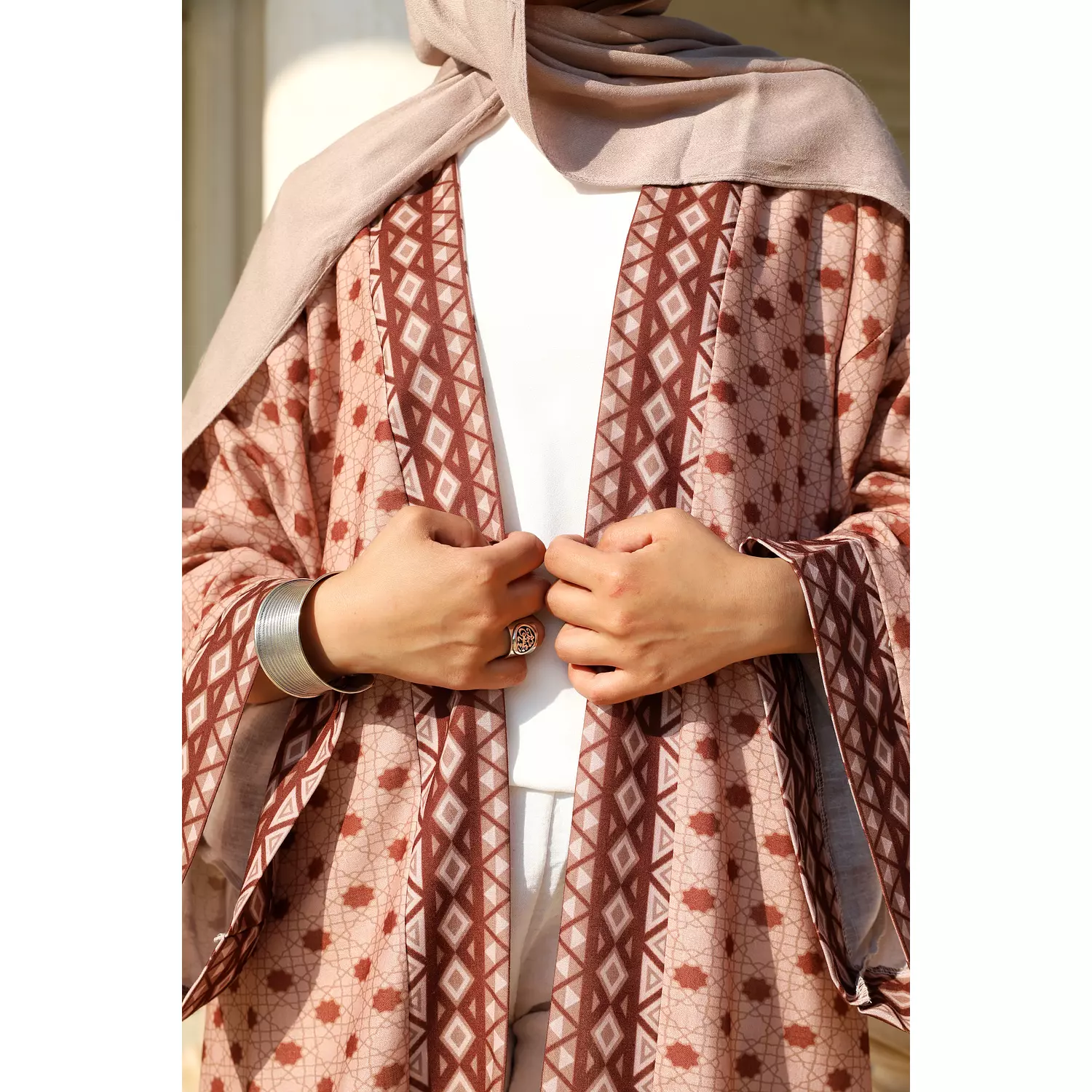 Arabsic printed linen kimono  2