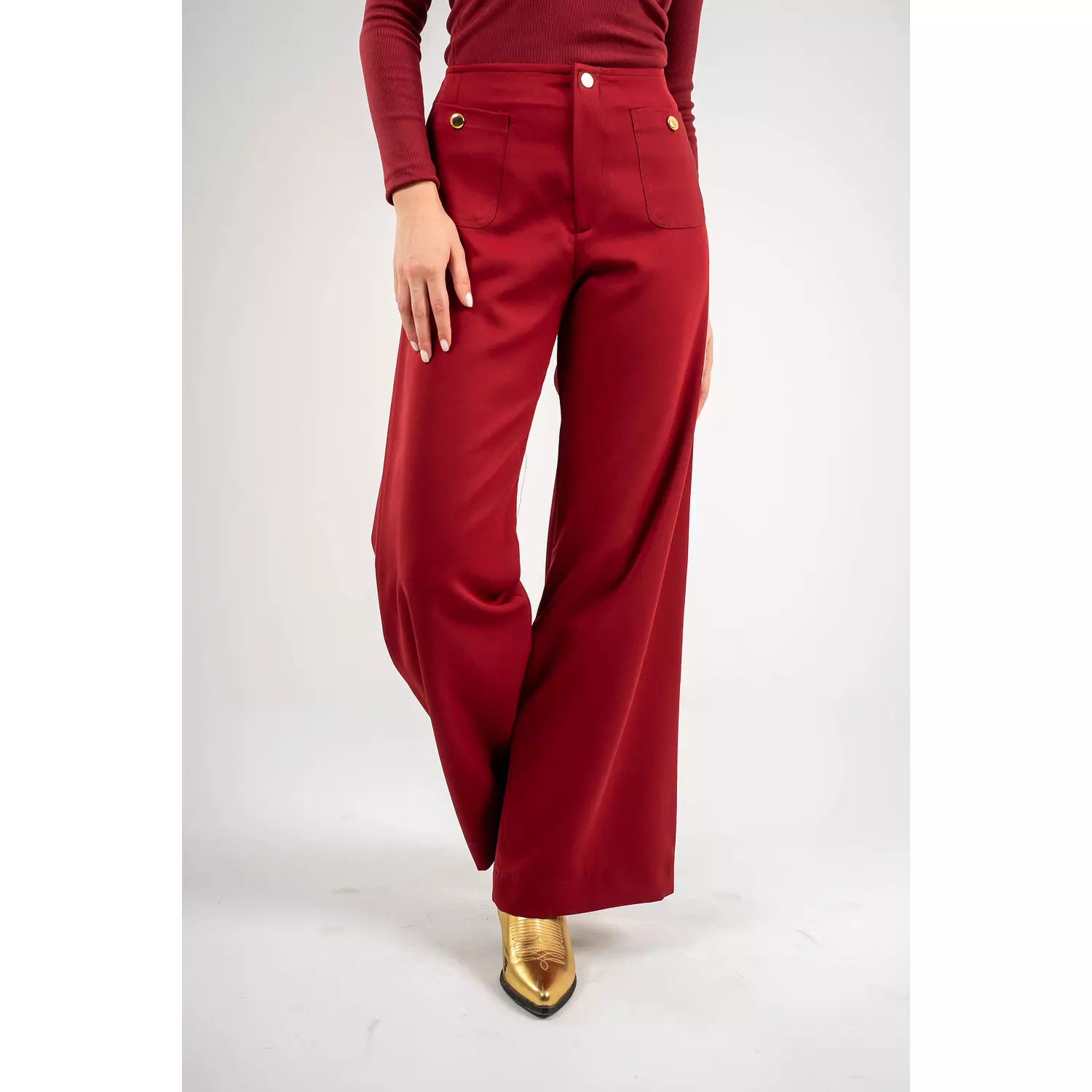 Marine Straight-Leg High-Waist Pants 1