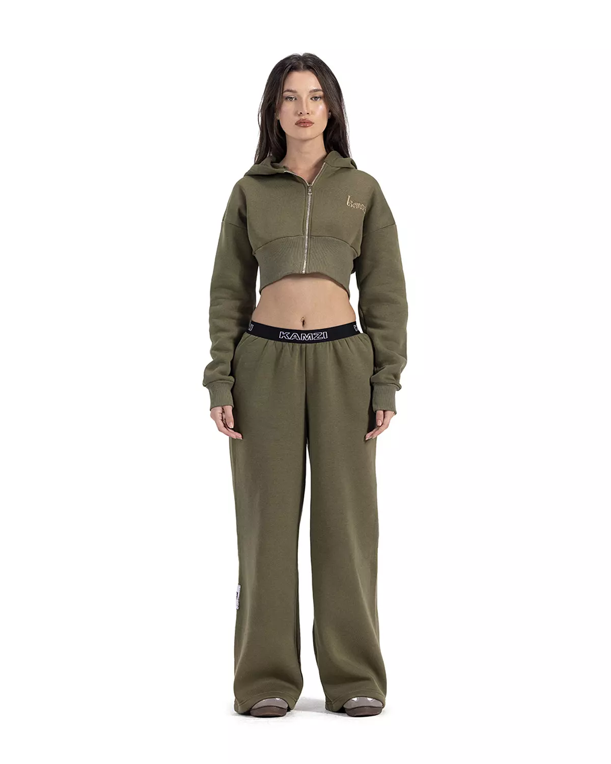 Kamzi Vert Olive Wide leg Sweatpants     hover image