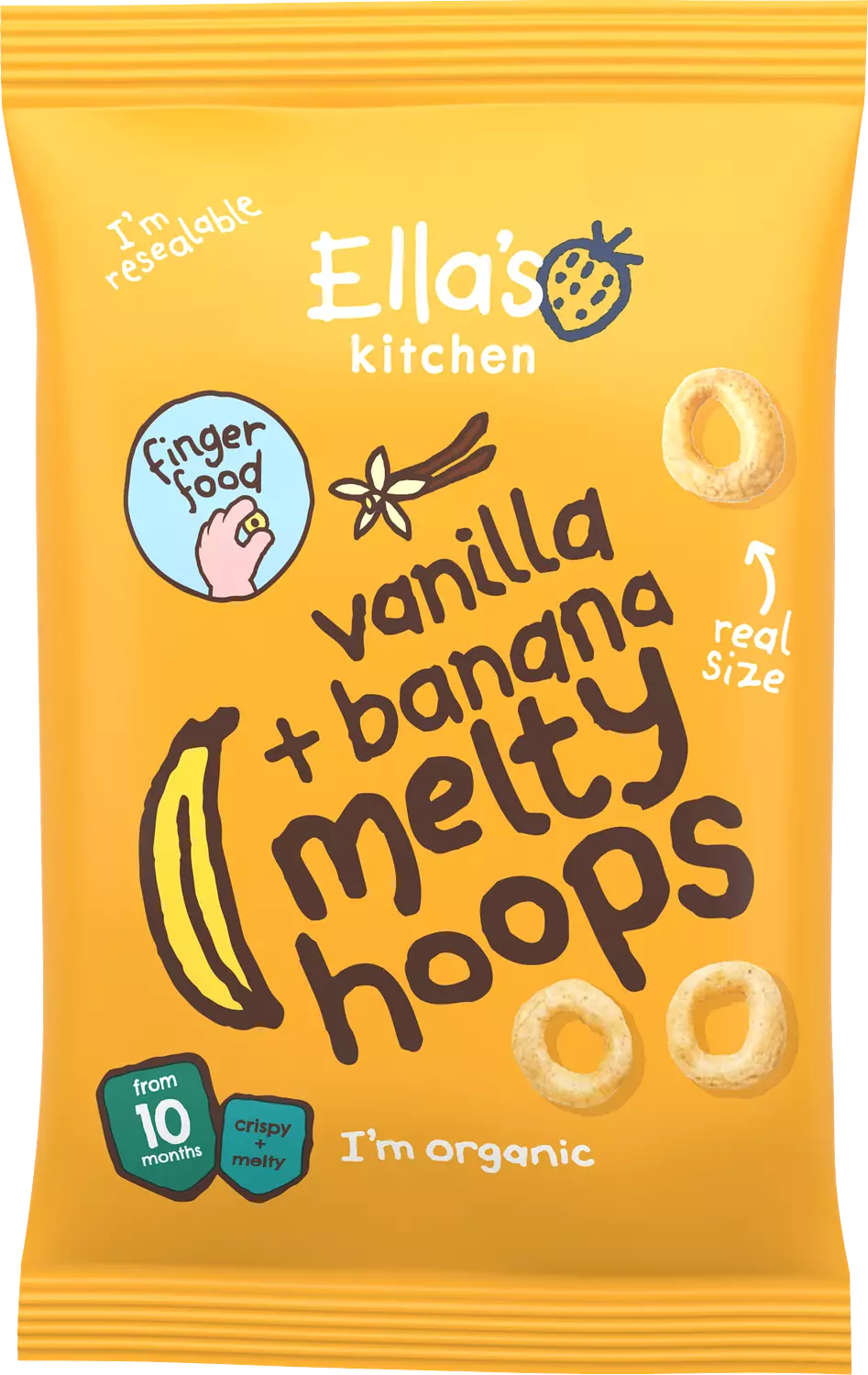 Banana + Vanilla melty Hoops - 20 grams  0