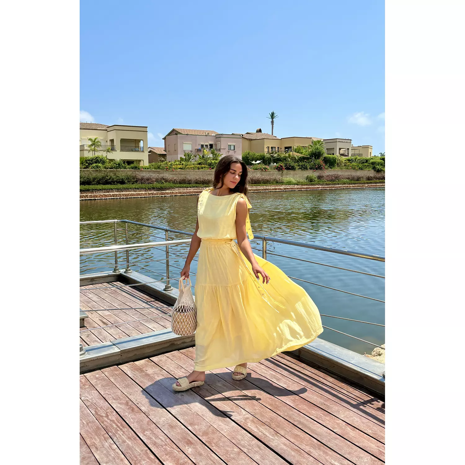 Yellow Daylilly Waisted Dress (sleeveless)  3