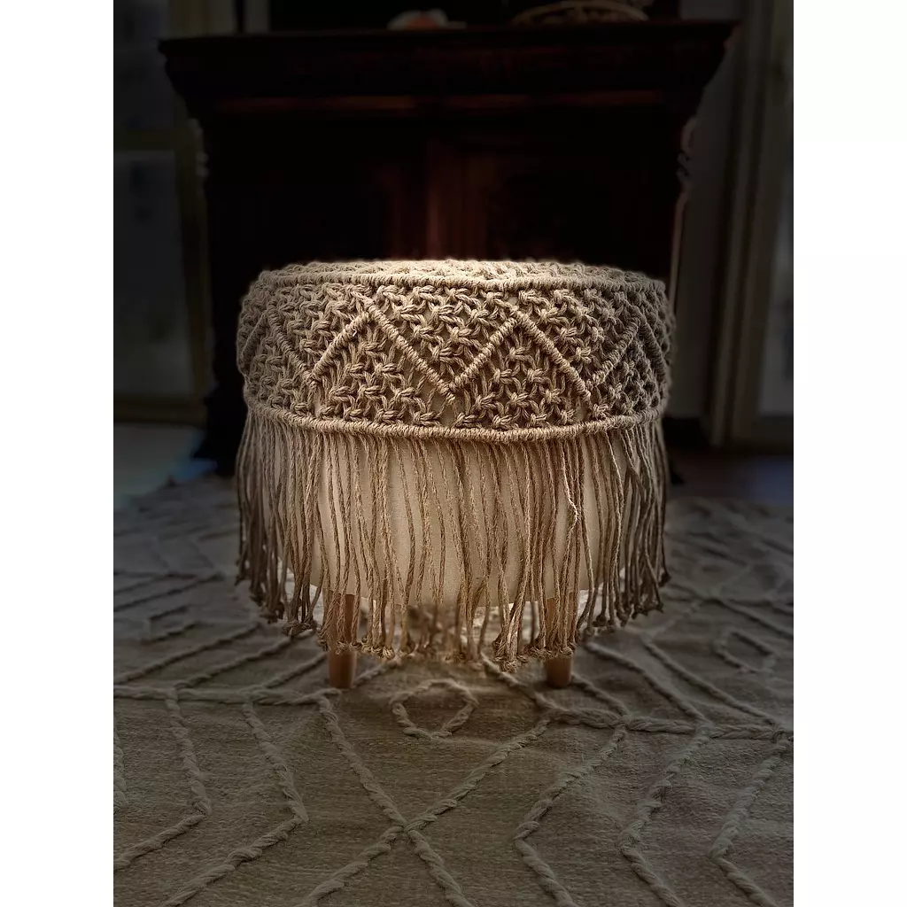 Pyramids Jute Macrame Puff