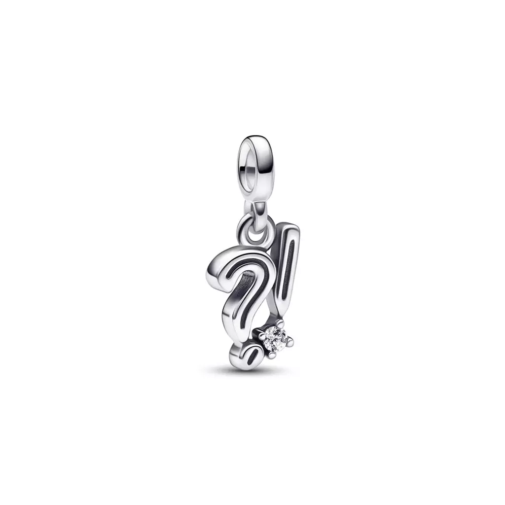 Sterling silver mini dangle with clear cubic zirconia