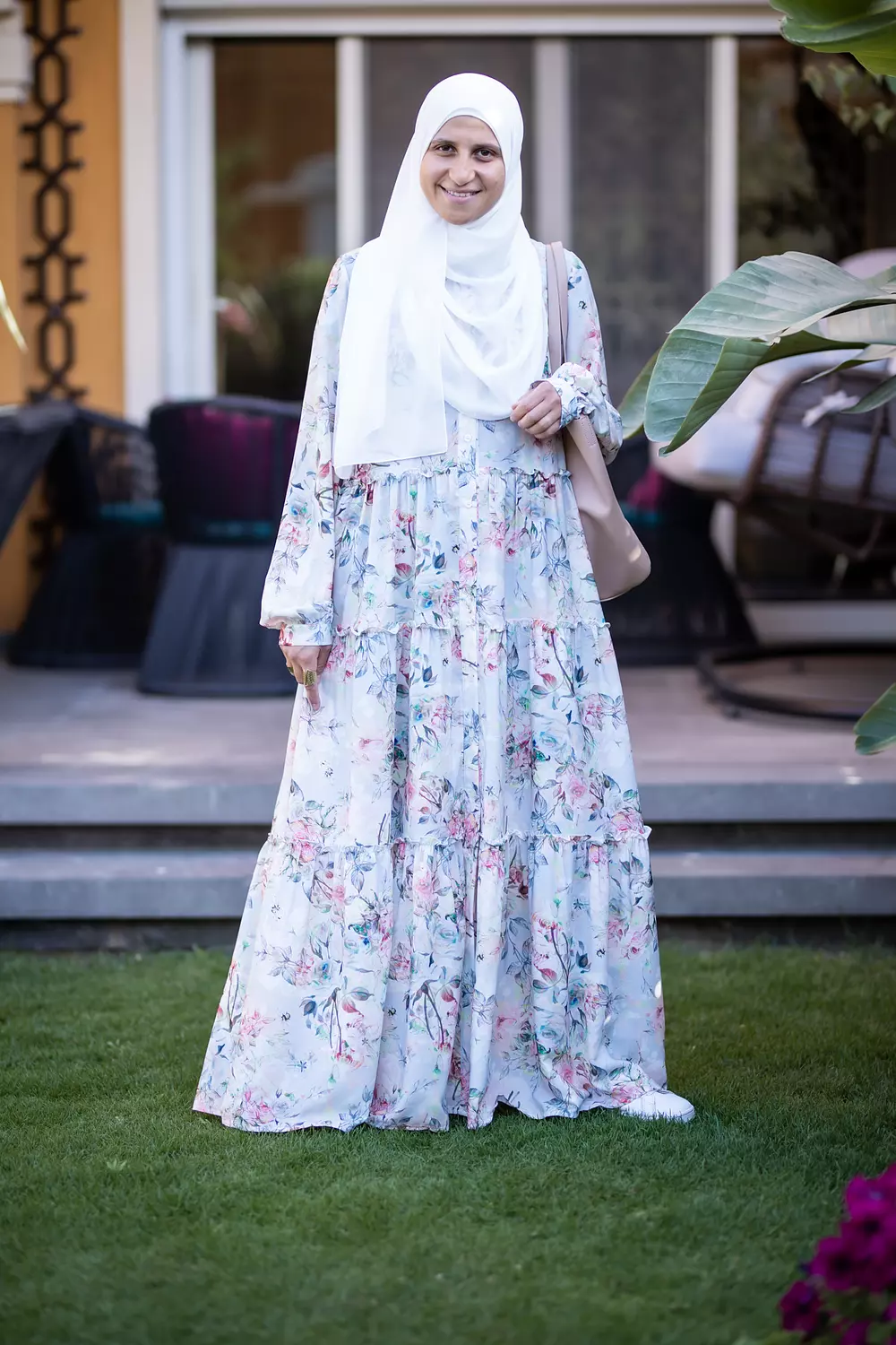 Sky Blue Floral Dress hover image