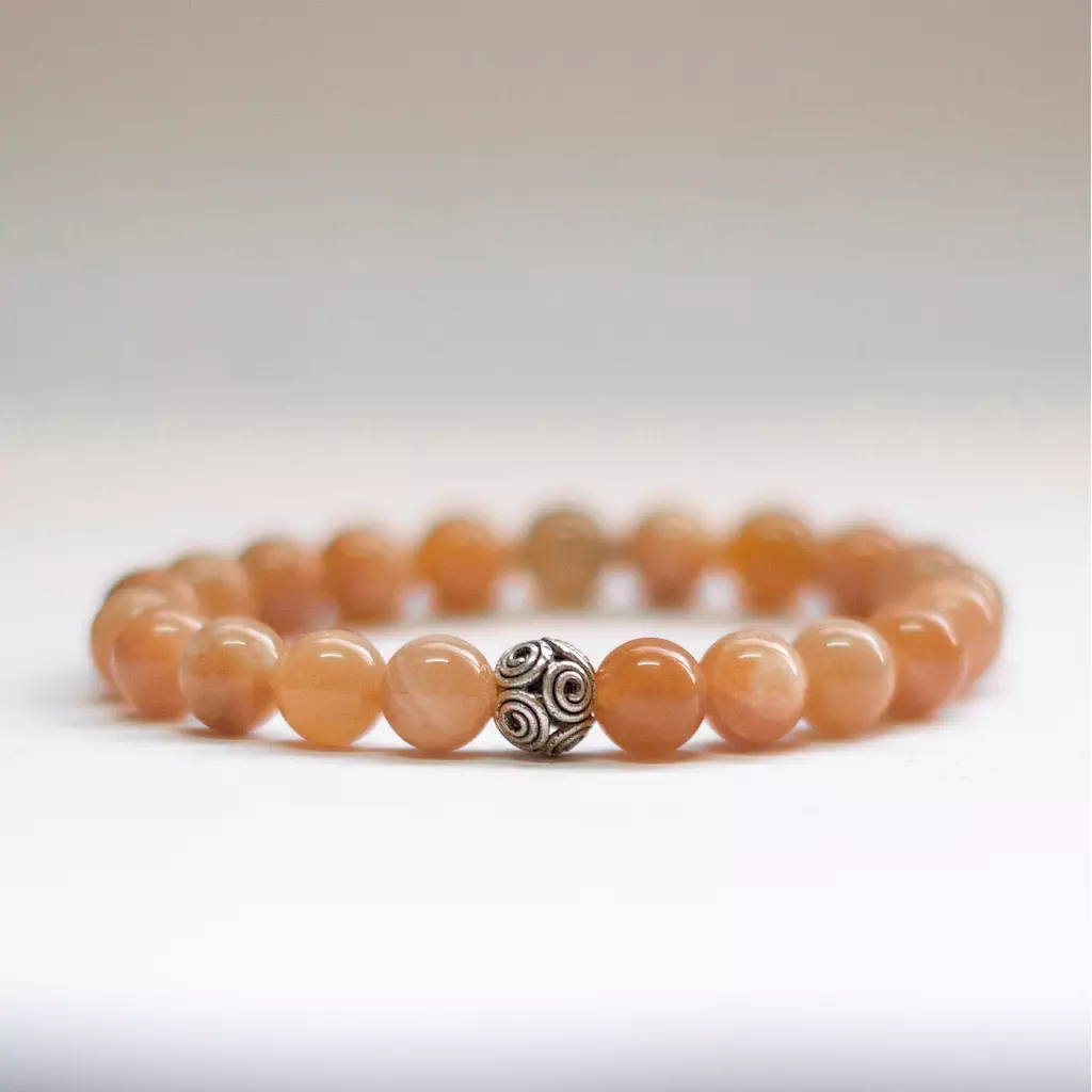 Peach Moonstone Bracelet - 8mm