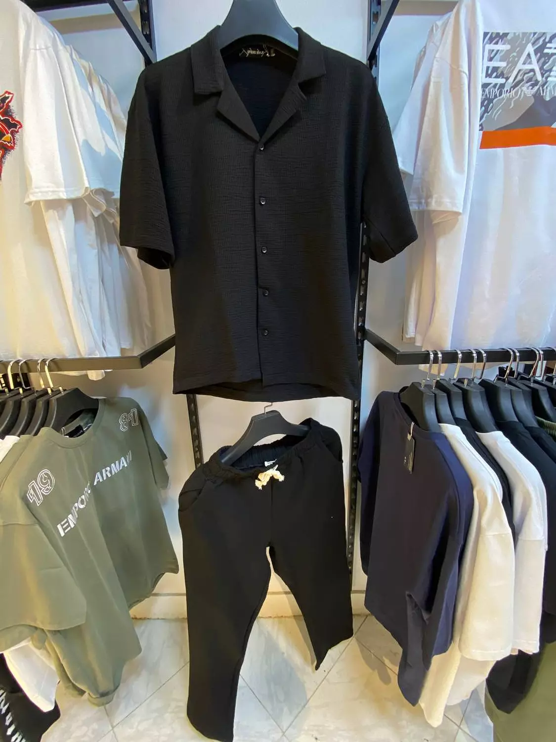 MEN Shirt & Short Black hover image