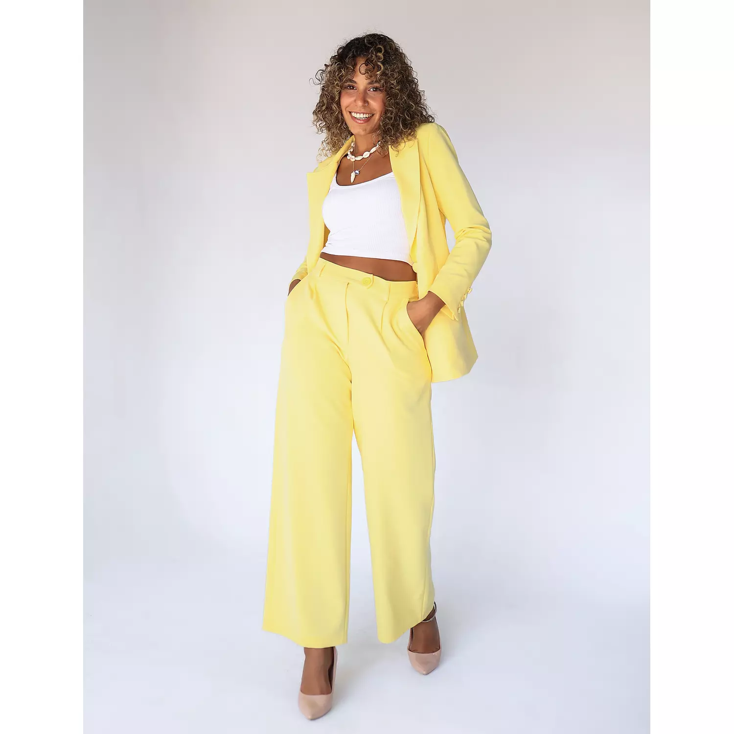 Sun Flower Wide-leg Strait Mid Pants  6