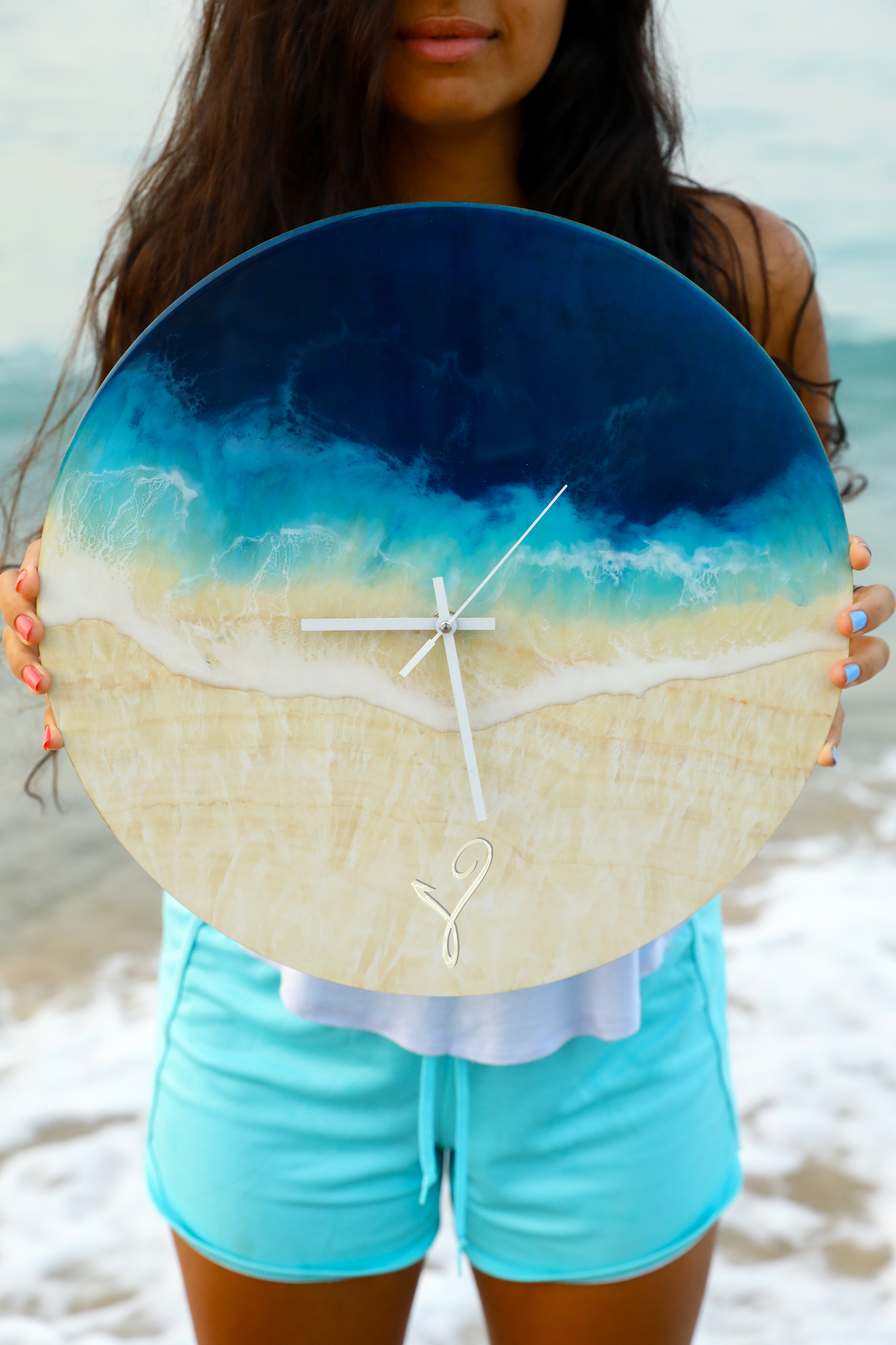 Maldives White Sand wall Clock 