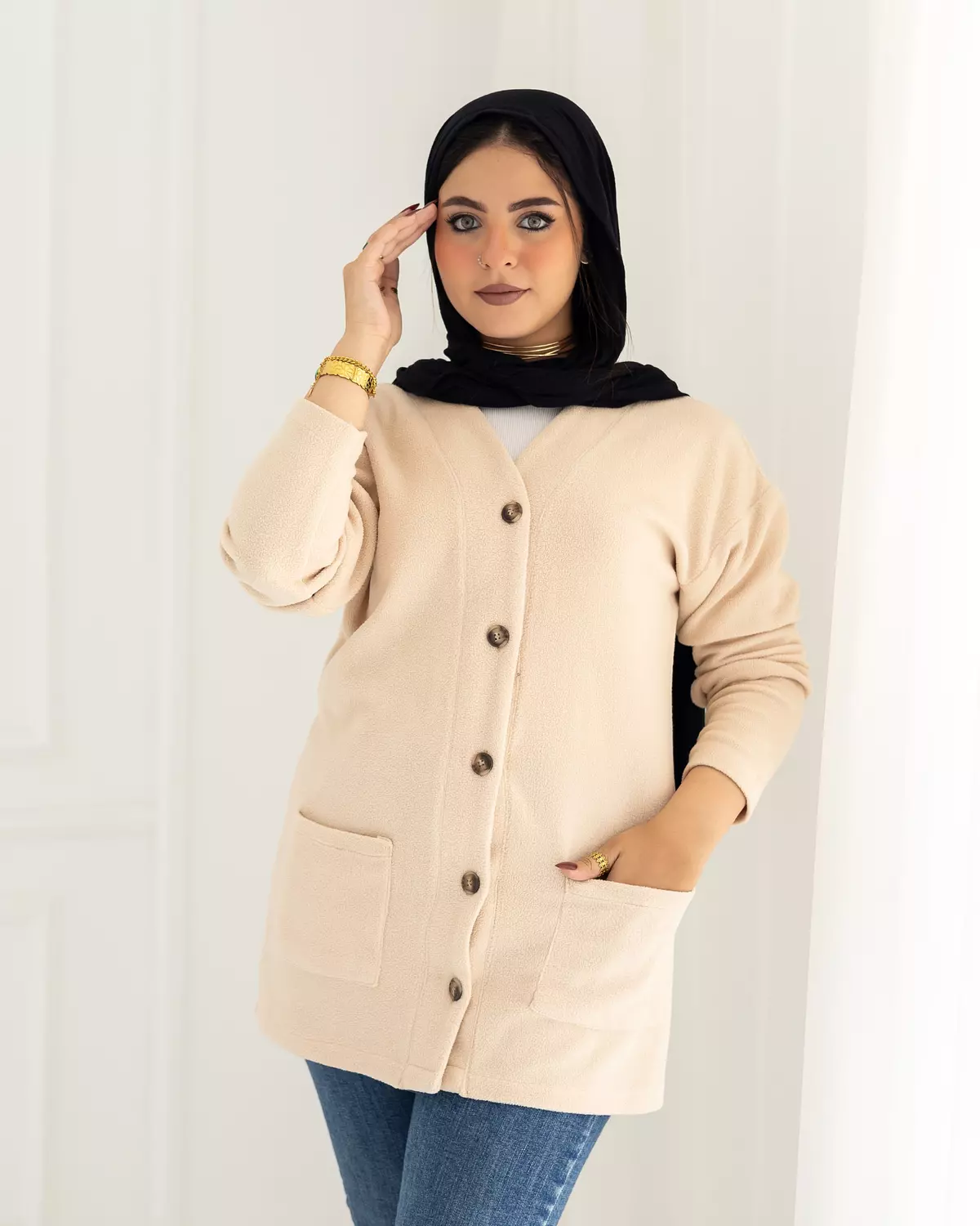 light beige cardigan hover image