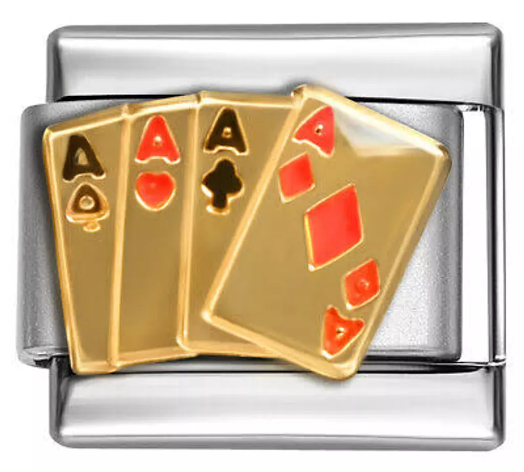 Playing cards in gold 