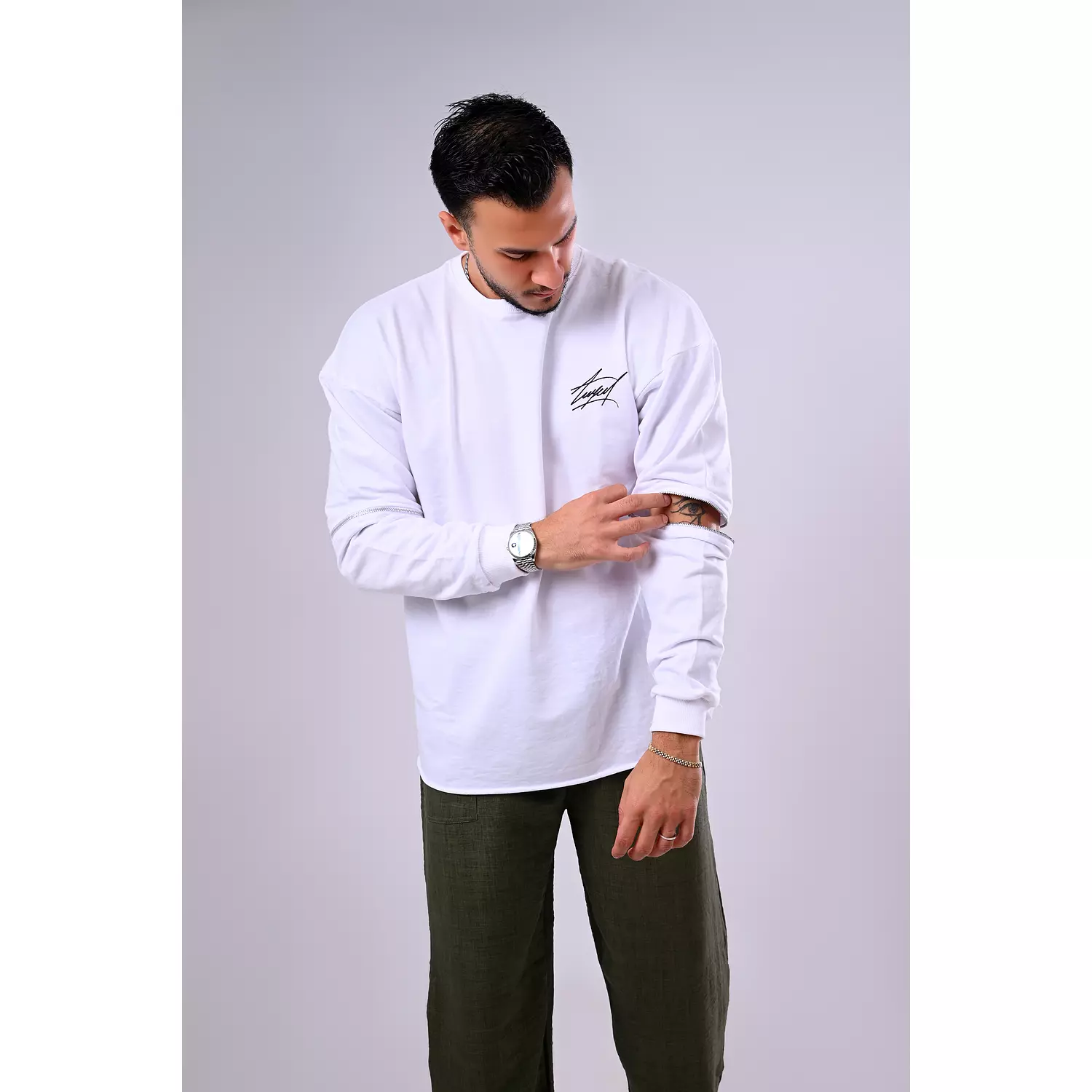 Whirling Dervish Convertible Zip Tee - White 5