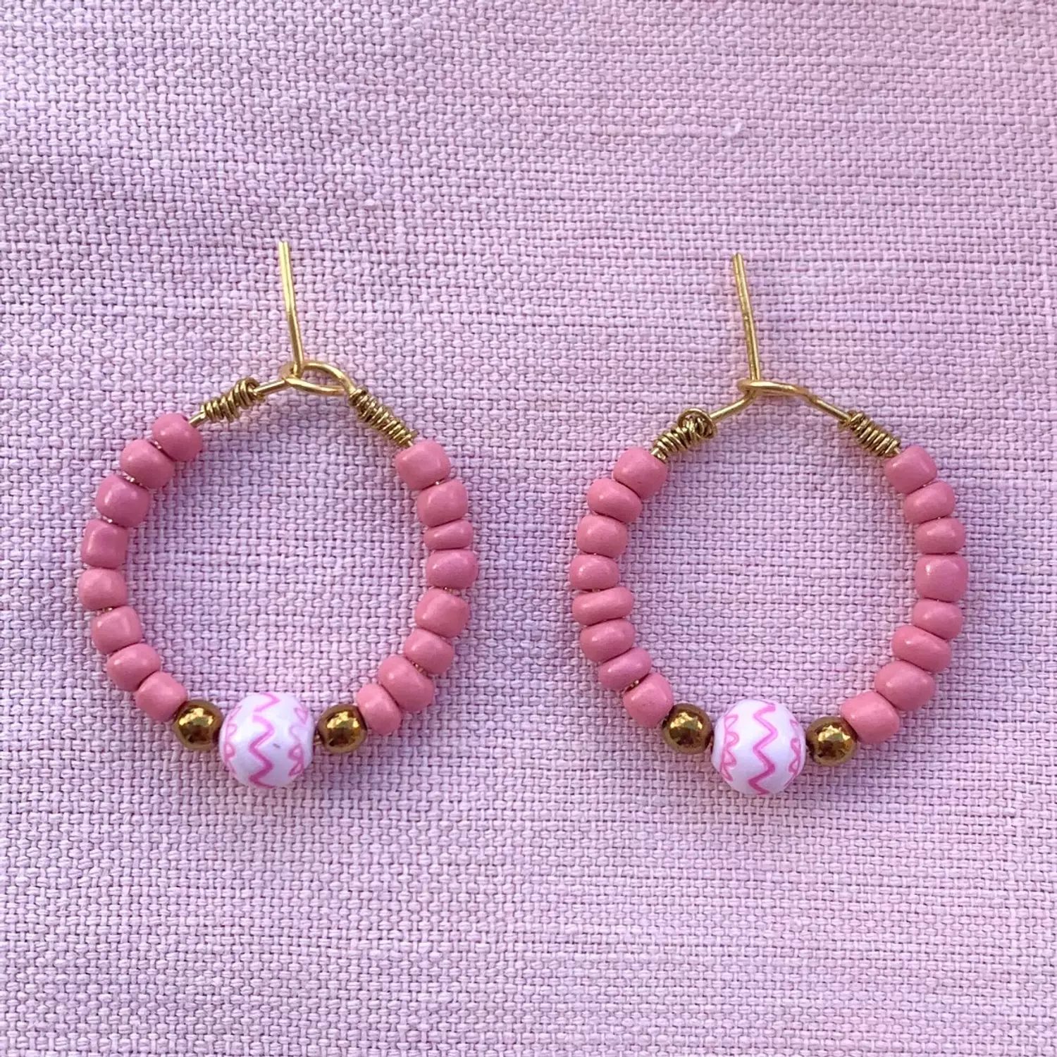 Beady hoop Earrings 1