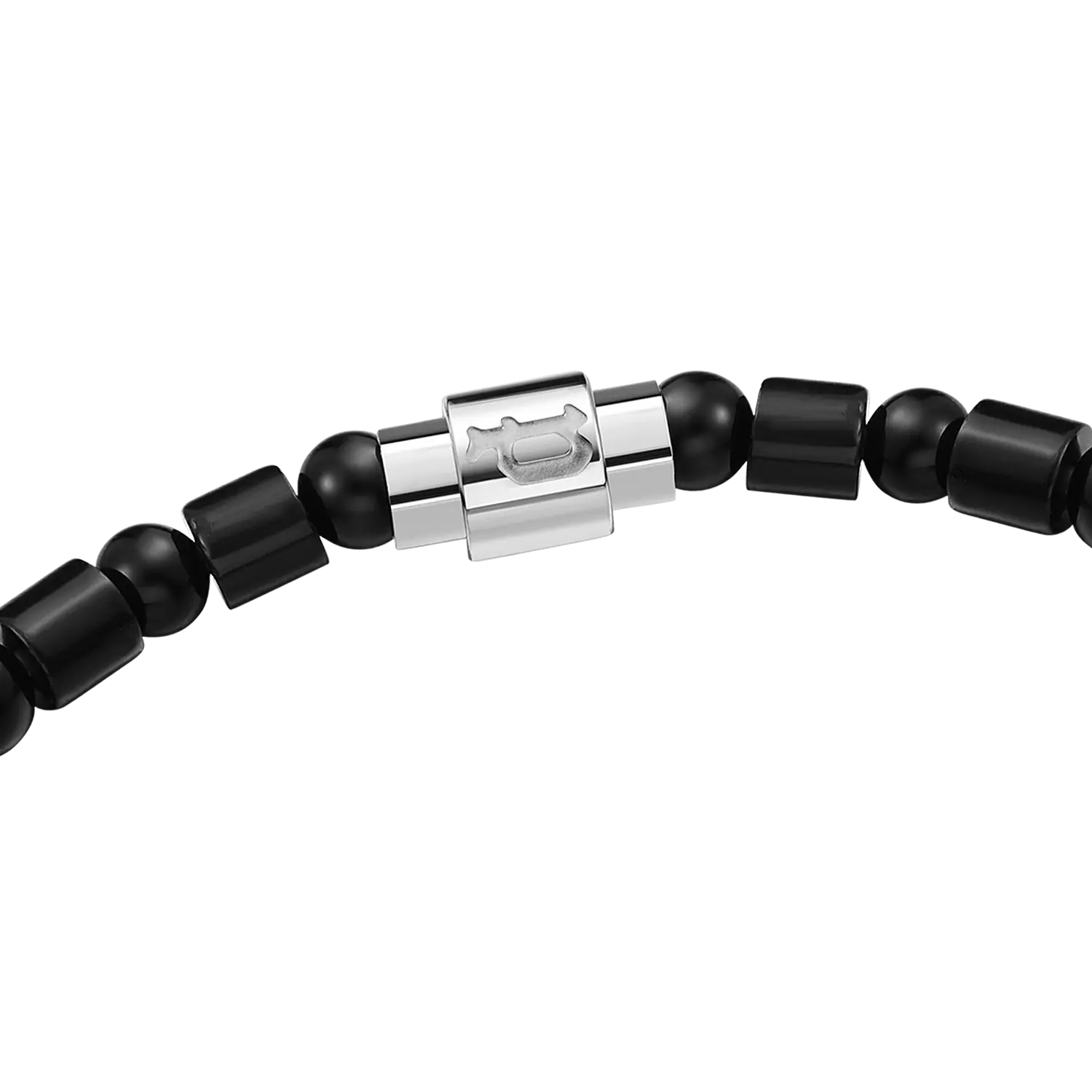 POLICE URBAN COLOR SHINY SS BLACK ONYX BEADS BRACELET 1