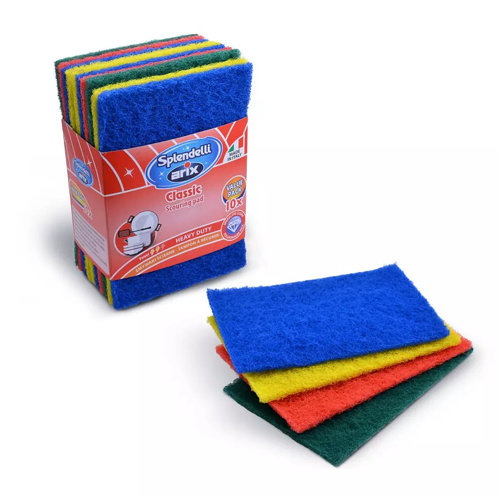 Arix Spendelli, Coloured Abrasive Sponge Pack of 10 by