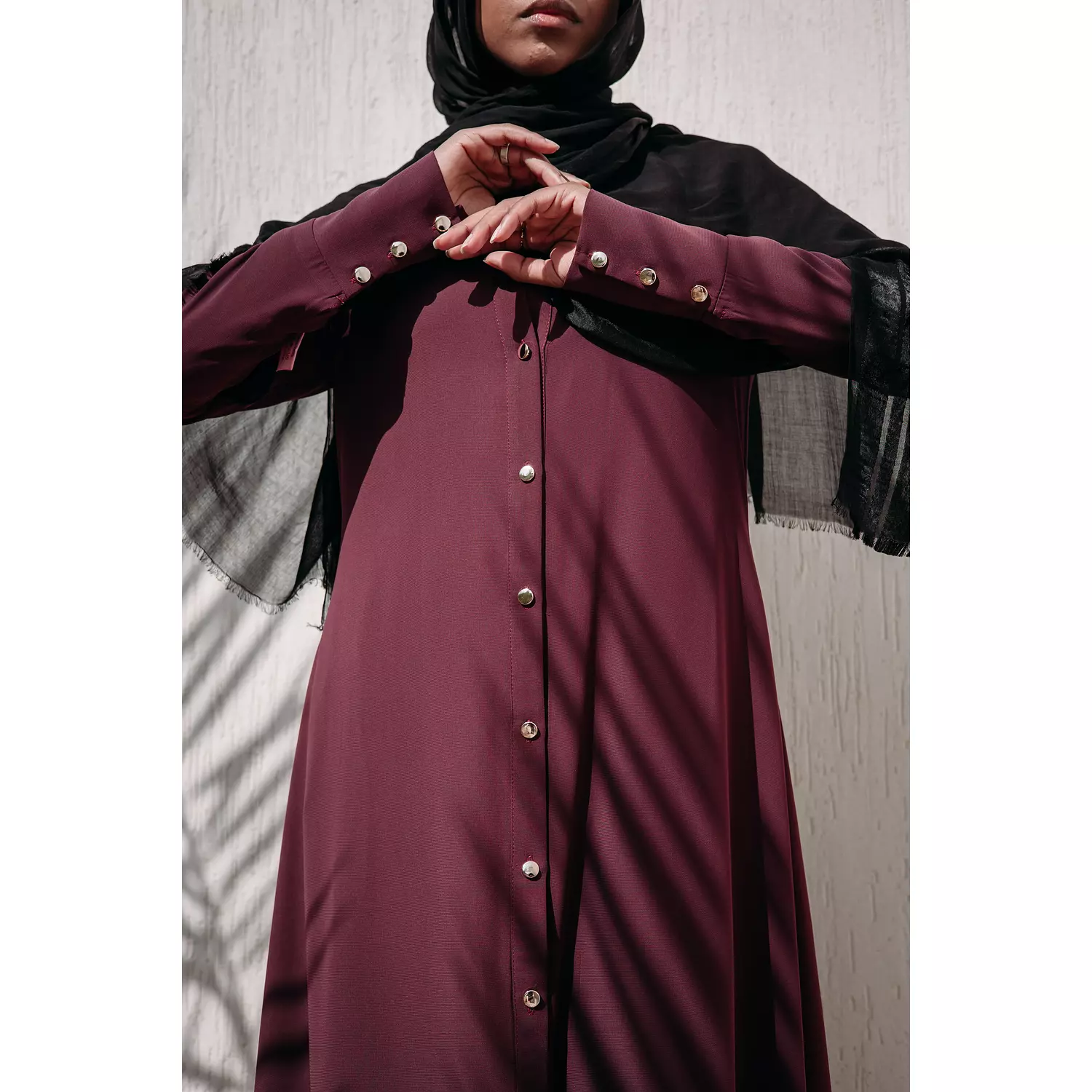 Cloche Abaya in Burgundy 3