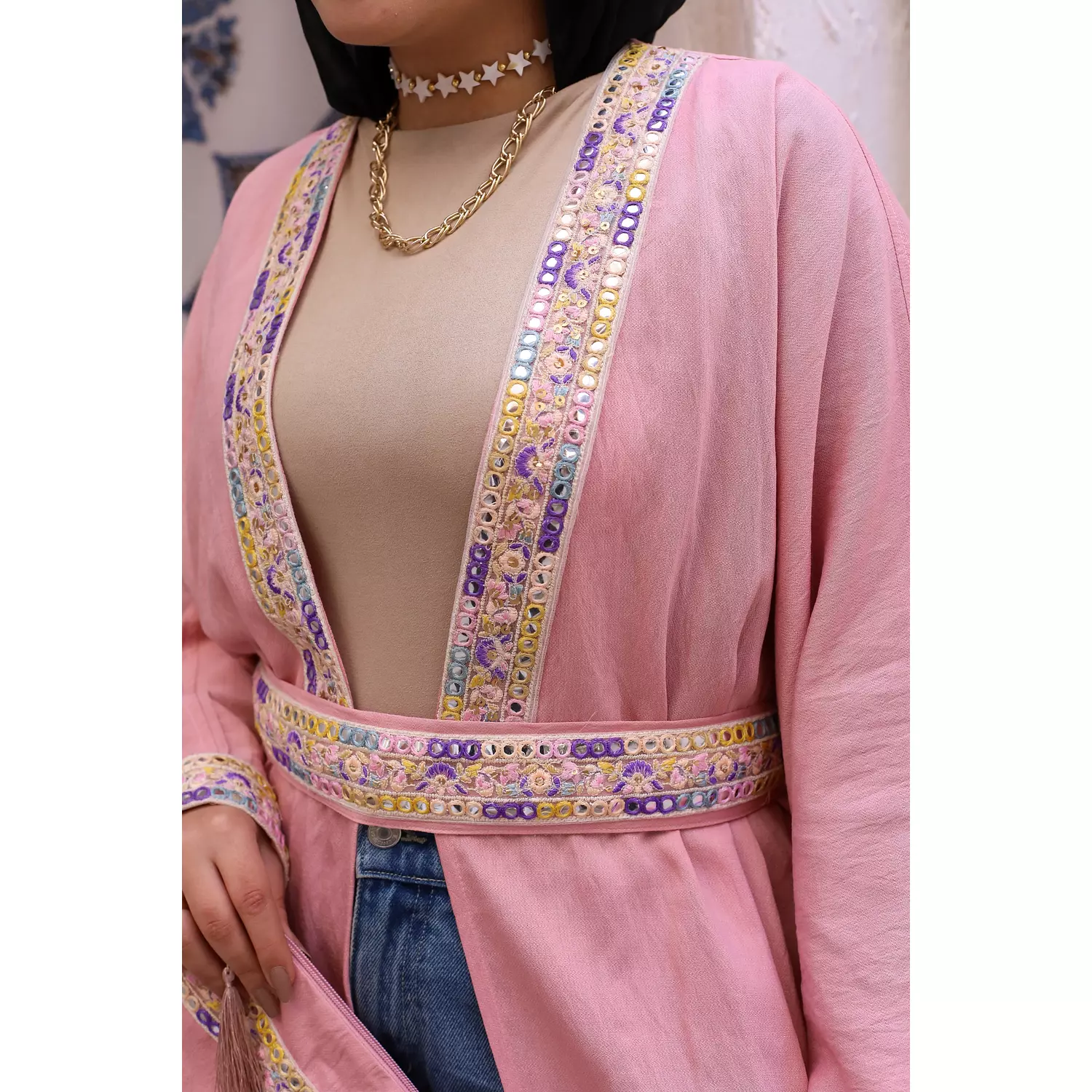 Princess indian kaftan in pink hover image