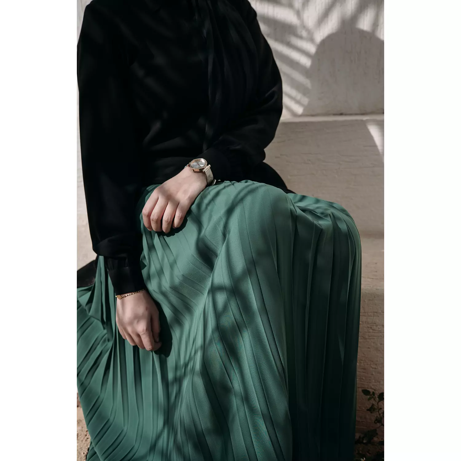 Pleated Skirt in Green hover image