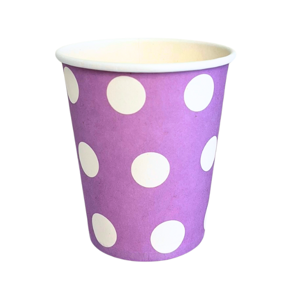 Light Purple White Dots Paper Cups